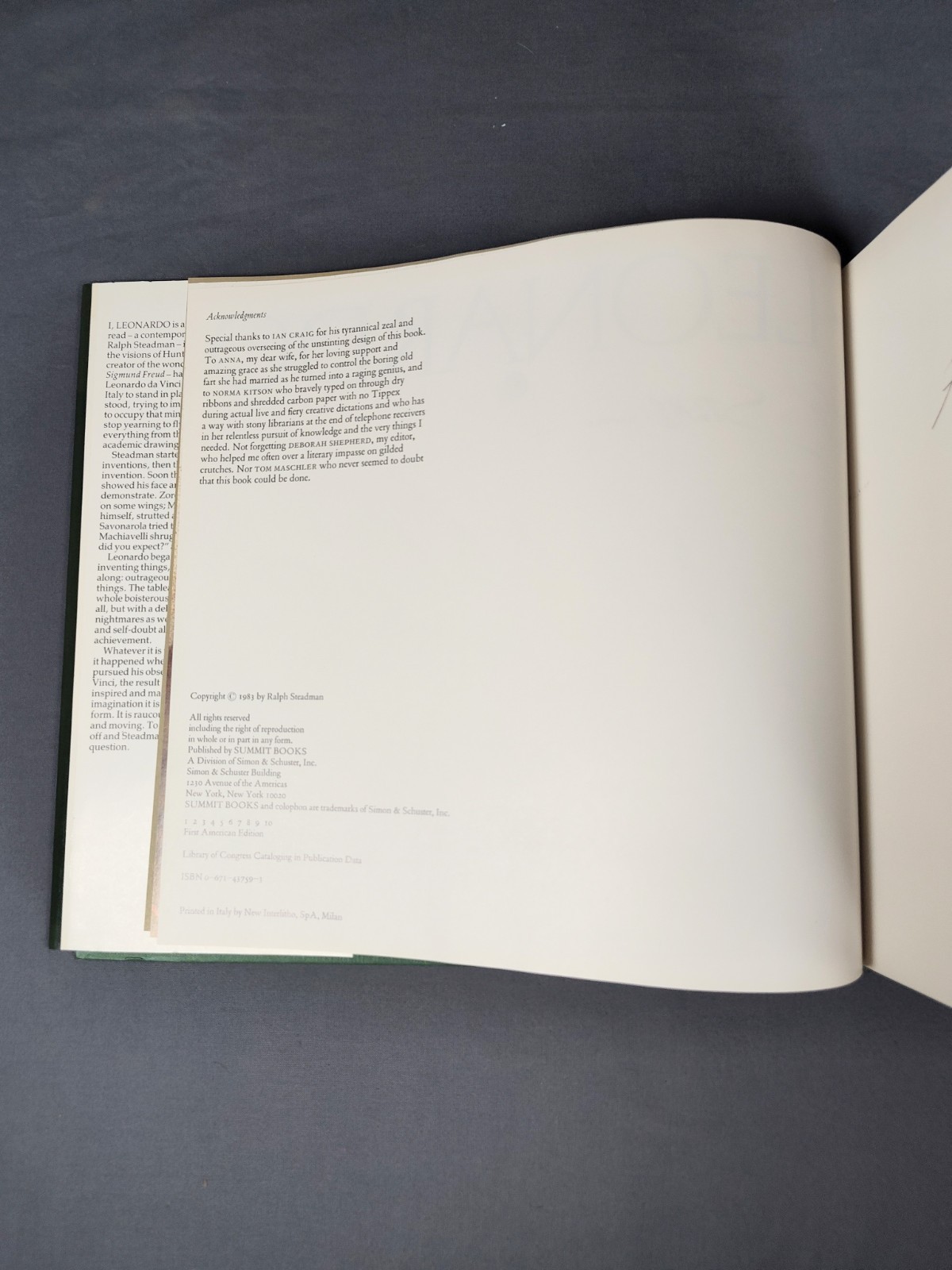 I, LEONARDO *First Edition* 1983 Hardcover DJ Art Book VG+ Ralph Steadman