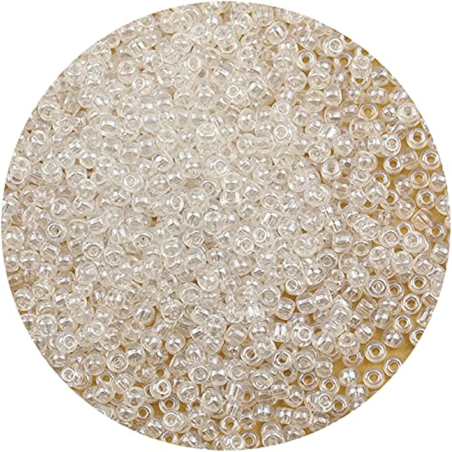 Crystal Pearl Color 4mm Seed Beads About 1200pcs/100Grams in Bag, 6/0 Glass Craf