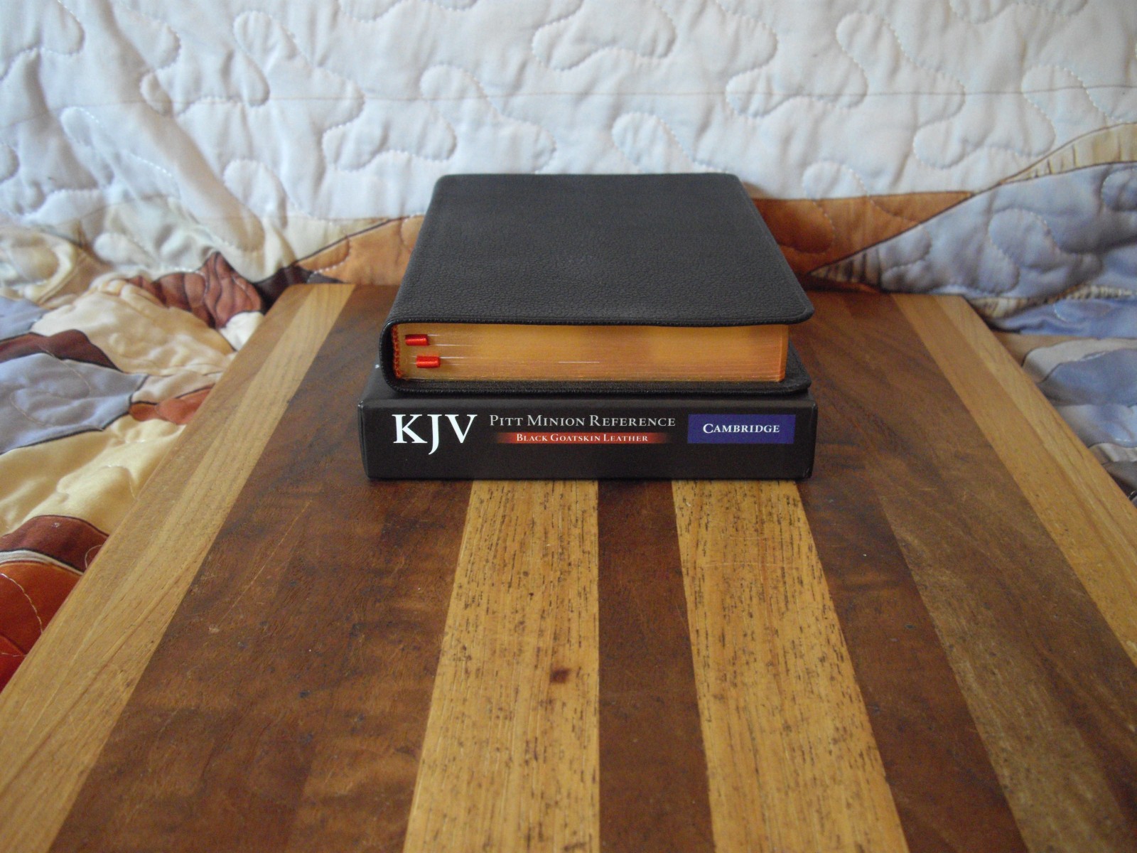 Cambridge Black Genuine Goatskin Leather Pitt Minion KJV Reference Bible