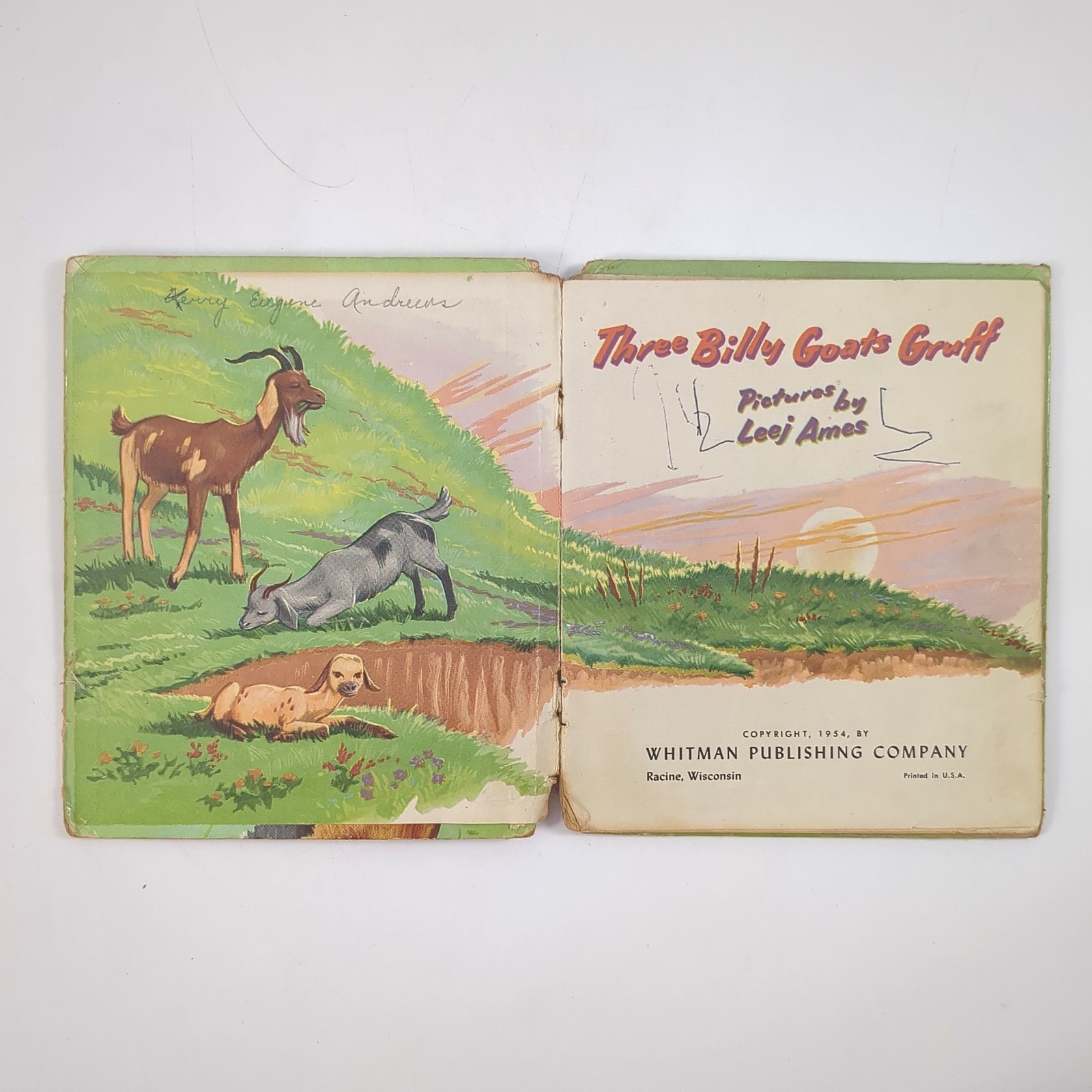 Three Billy Goats Gruff Tell A Tale Hardcover Book Lee J Ames 1954