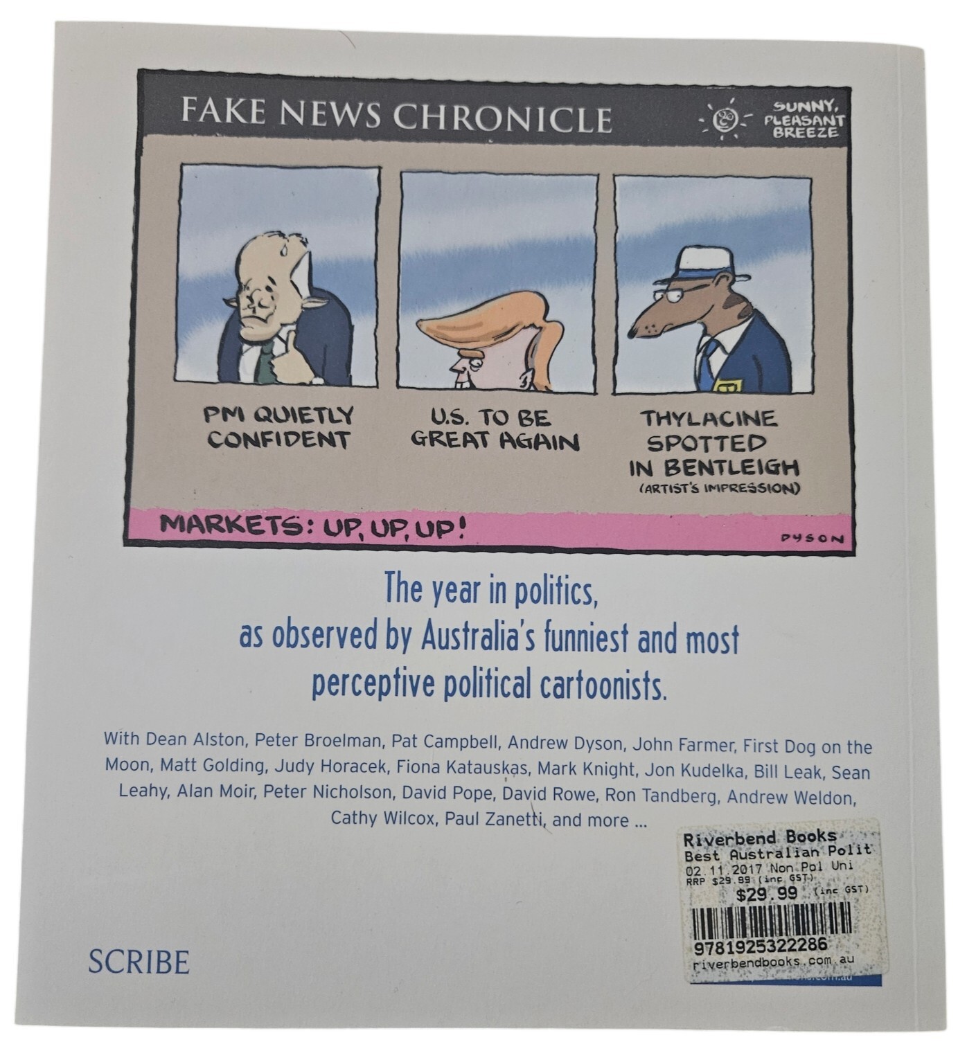 Best Australian Political Cartoons 2017 Russ Radcliffe Trade Paperback Book USED