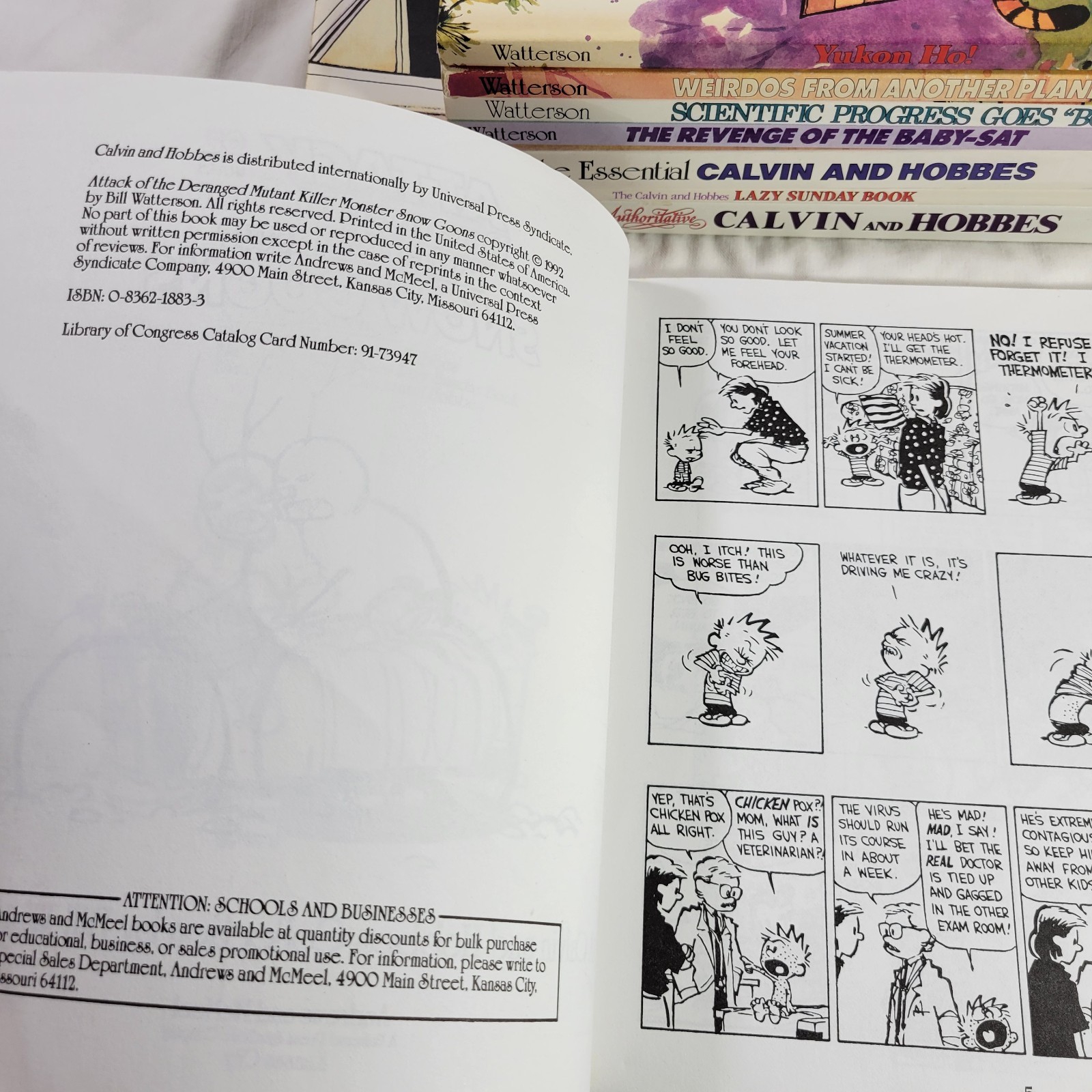 Calvin and Hobbes Book Lot Of 9 Paperbacks By Bill Watterson Cartoons USED