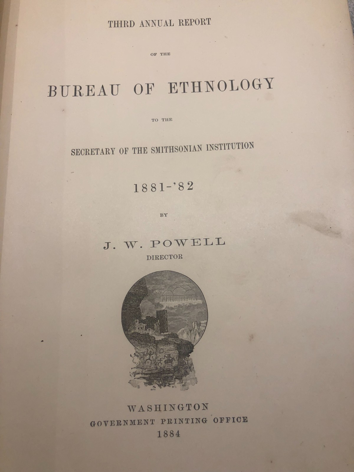 Smithsonian 3rd Annual Ethnology 1881 1882 Masks Maya Navajo Omaha Pottery Illus