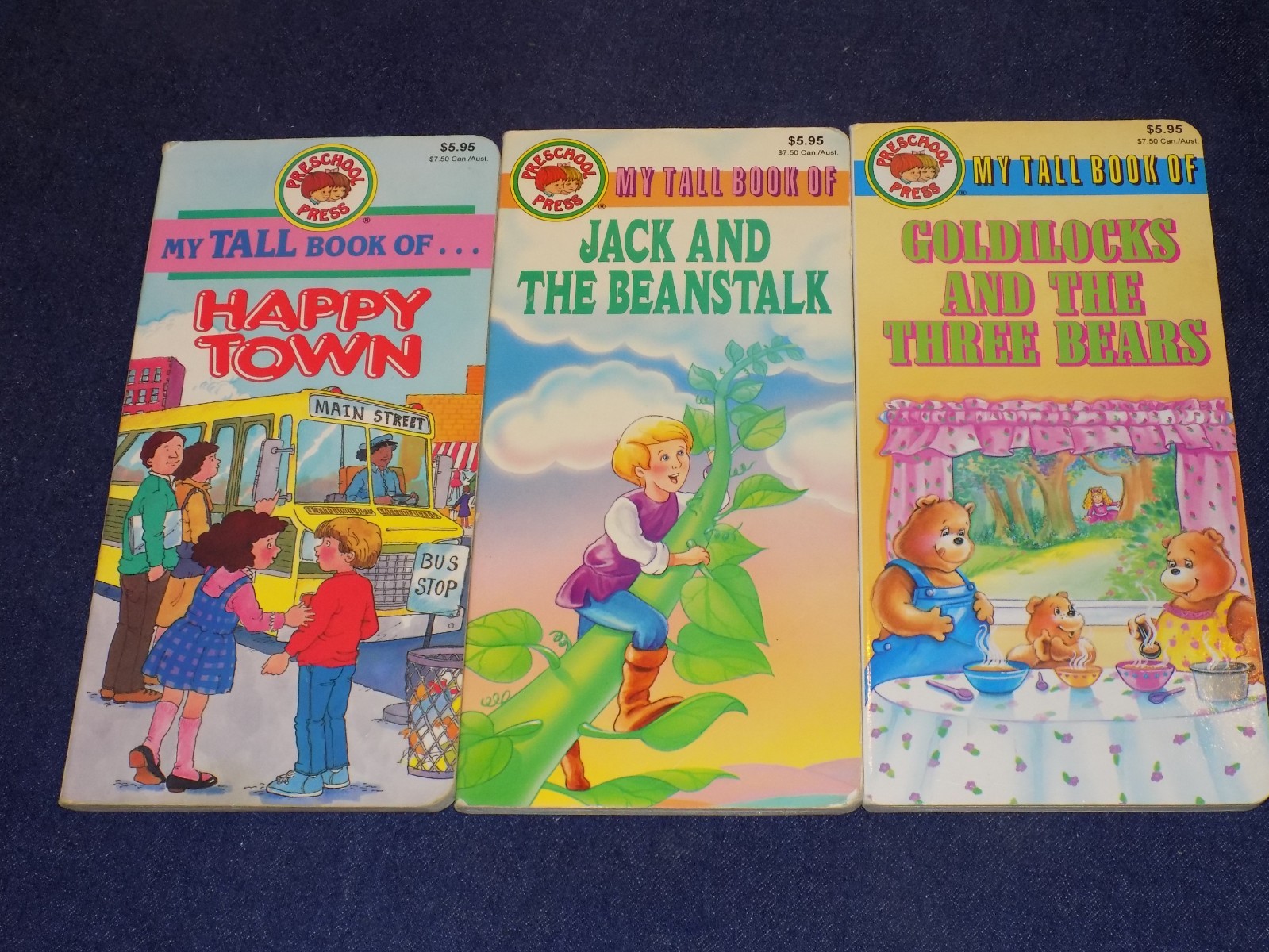 7 TOTAL Preschool Press My Tall Book of HAPPY TOWN forest animals Dinosaurs 1989