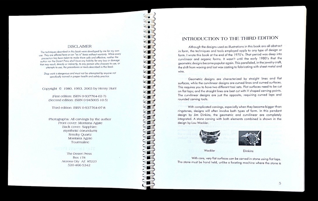 LAPIDARY CARVING FOR CREATIVE JEWELRY~ 3rd Ed ~2003 ~ HENRY HUNT ~Excellent RARE