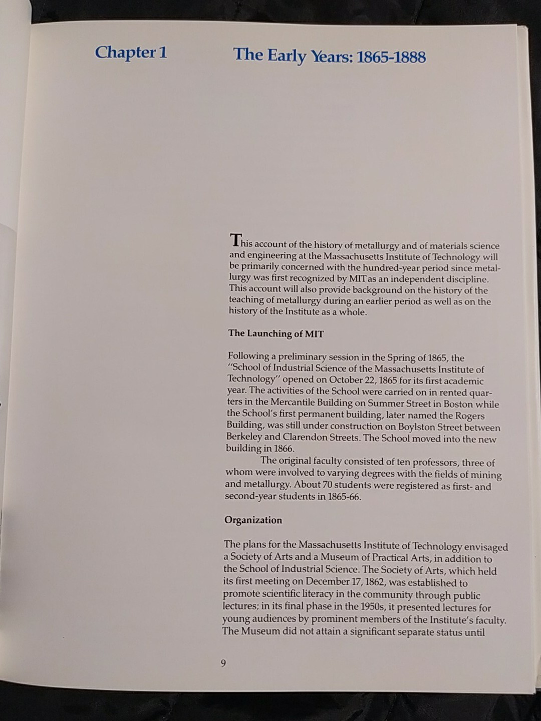 MIT HISTORY METALLURGY MATERIALS SCIENCE AND ENGINEERING 1865 TO 1988 BOSTON MA