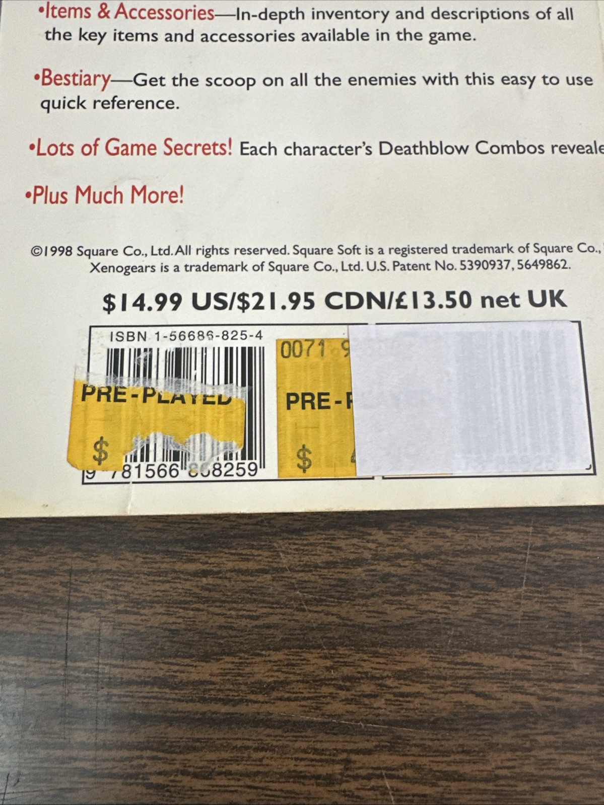 Official Xenogears Strategy Guide (Bradygames Strategy Guides), Ron Wartow Book