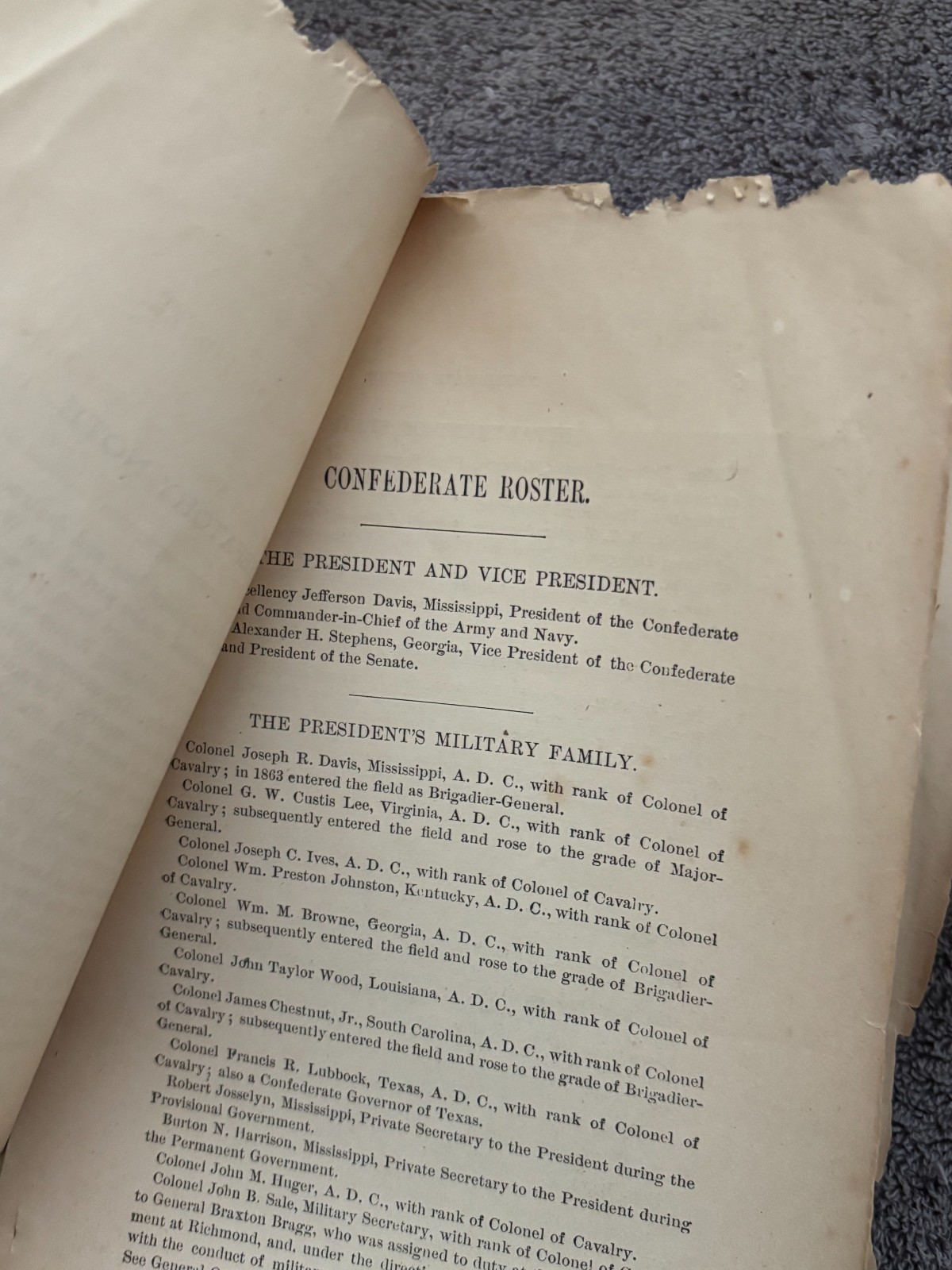 Roster of General Officers by Charles Colcock Jones – Part One of Three Parts