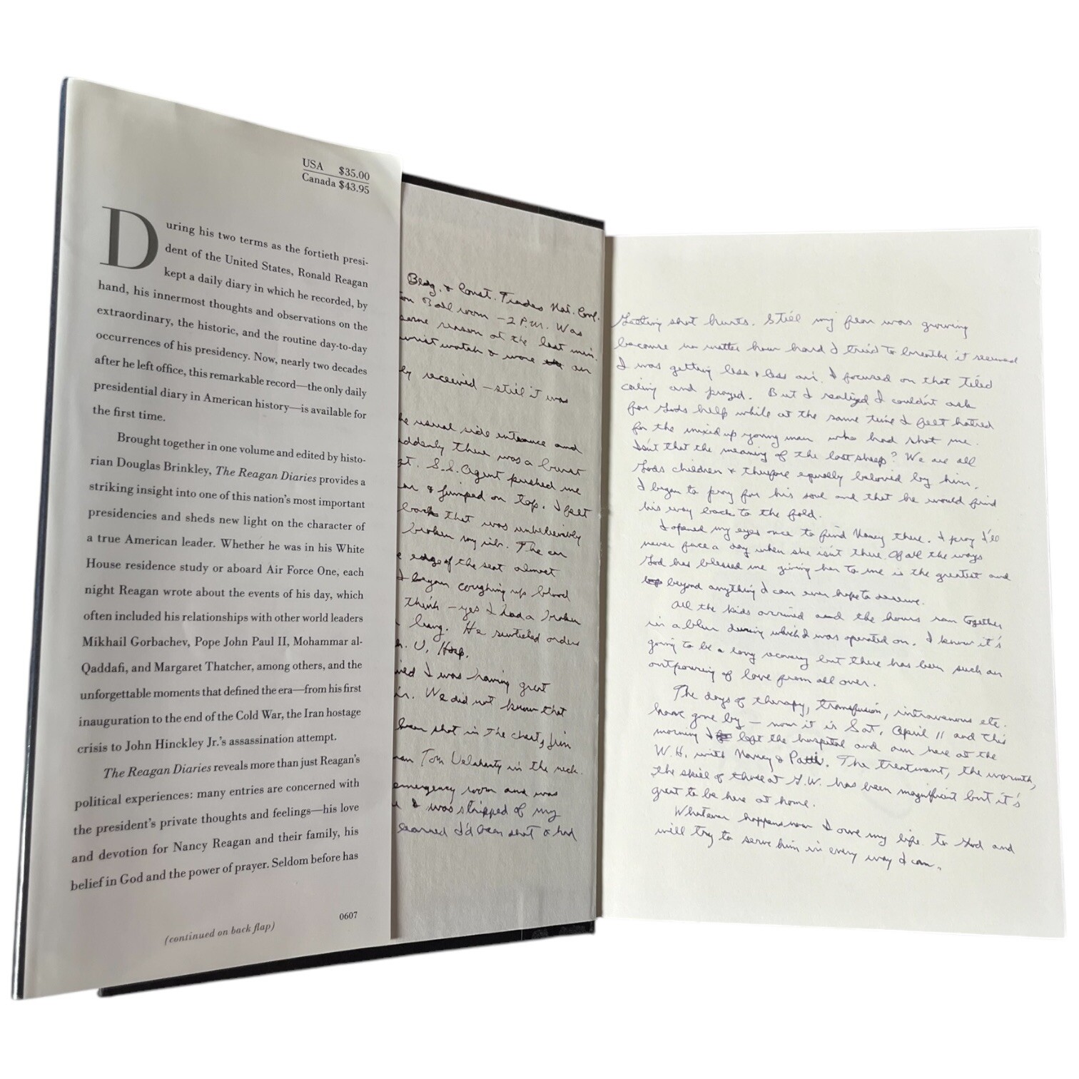 Signed Douglas Brinkley Reagan Diaries by Ronald Reagan 2007 Hardcover DJ