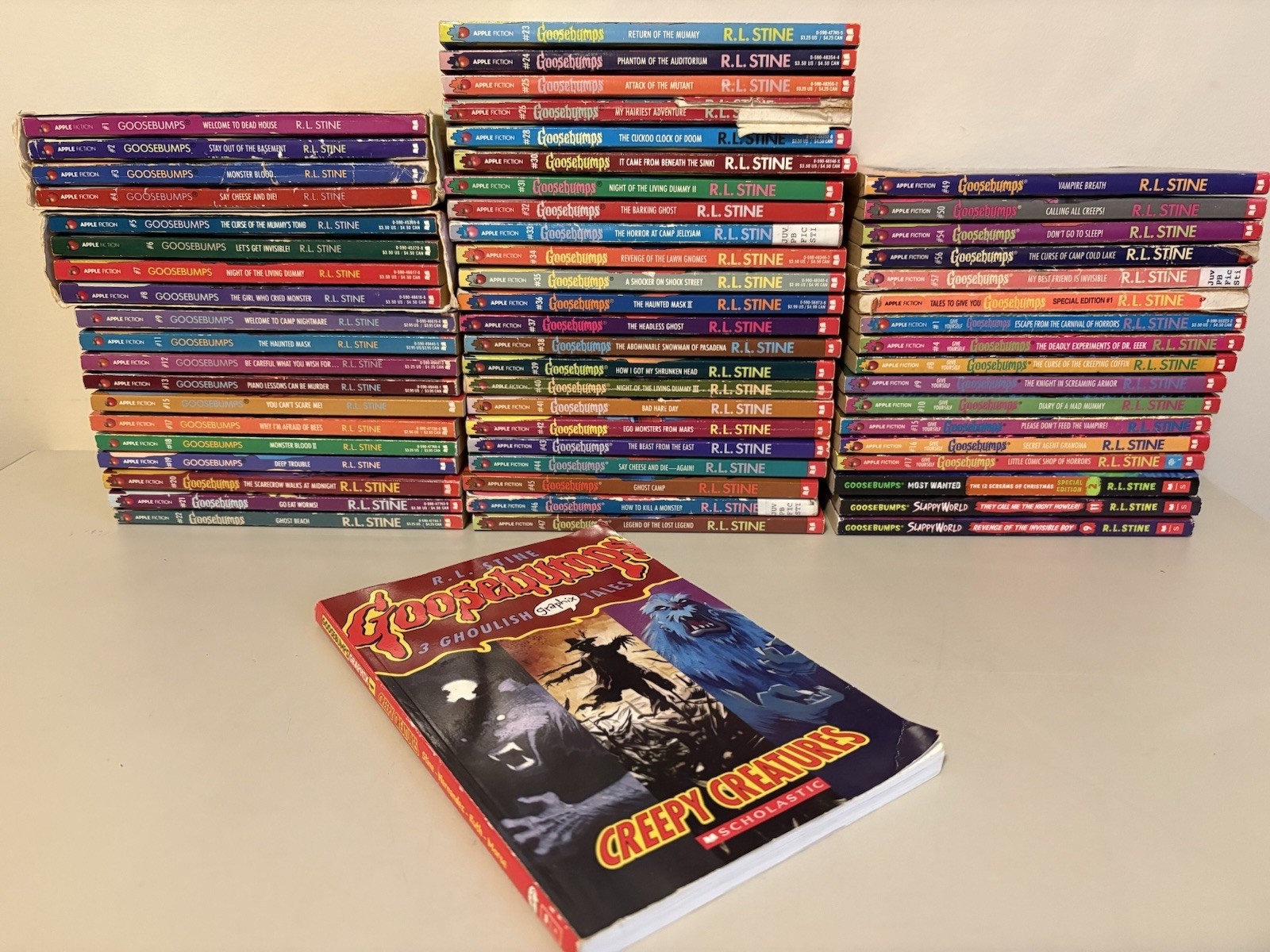 Lot Of 60 Goosebumps Books by RL Stine Mixed Editions And Prints Book Series