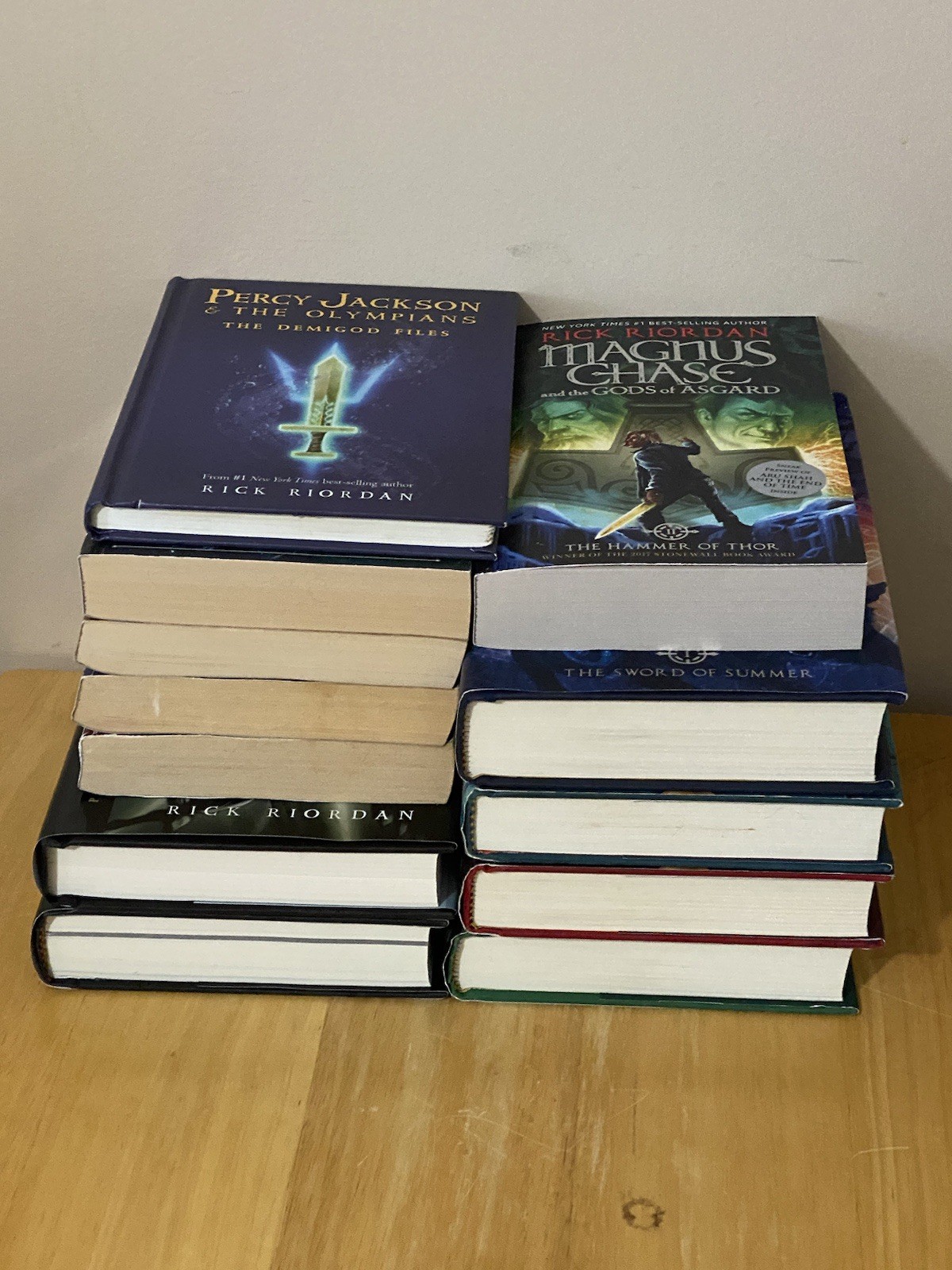 Rick Riordan 12 Book Lot (7 HC, 5 PB) Percy Jackson 1-5, Trials of Apollo 1-3,.