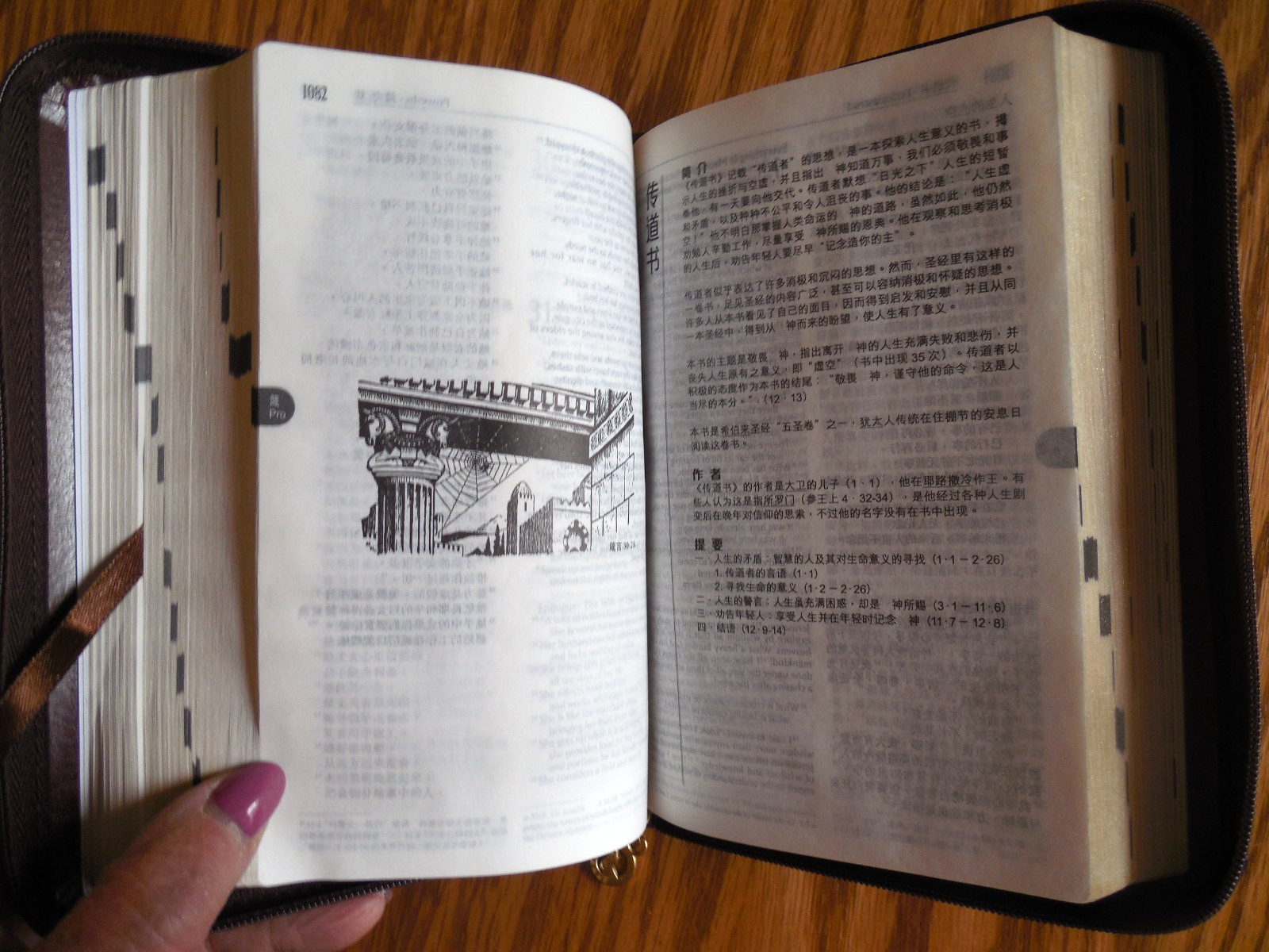 NEW 2017 Chinese/English Holy Bible w Zipper*Maps sz 5″ by 7″ x 1.25″