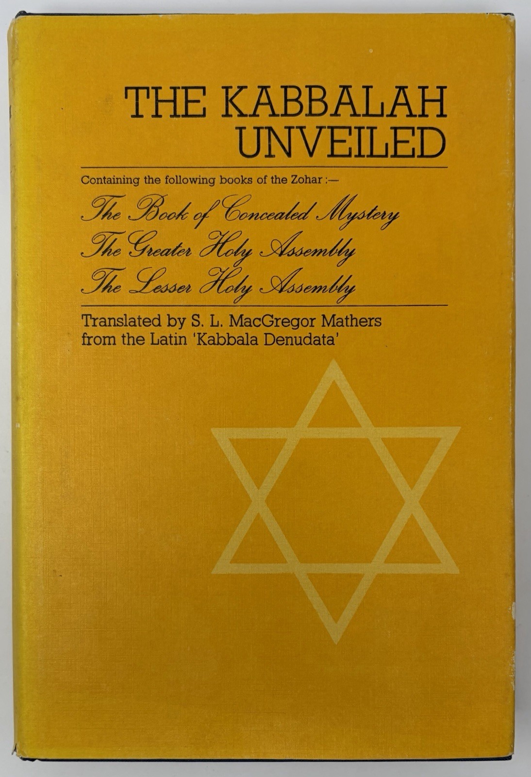 The Kabbalah Unveiled Mathers 1978 Hardcover Book Zohar Esoteric Denudata