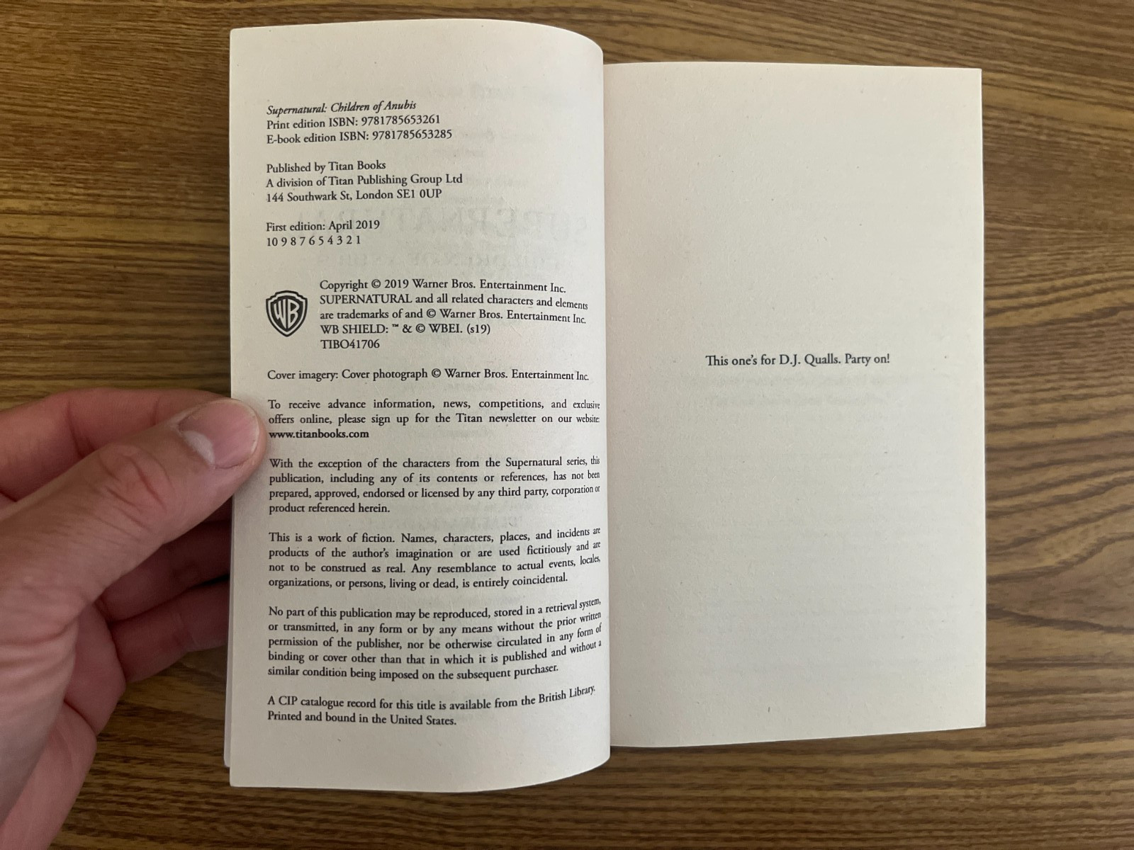 GOOD Supernatural – Children of Anubis by Tim Waggoner (2019, Mass Market)