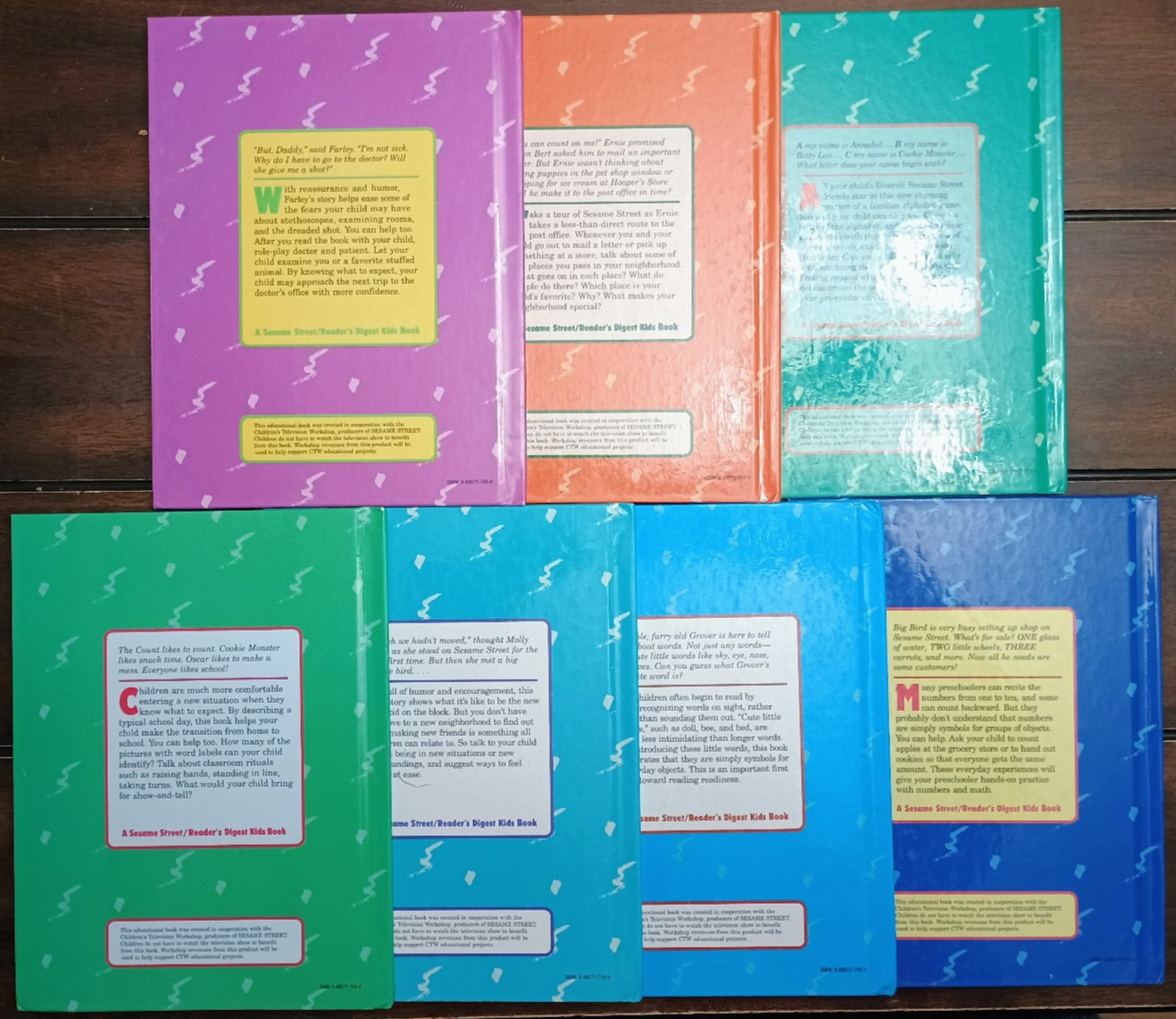 *1992-93* Lot of 7 Sesame Street Book Club Books – Shiny Hardcover – Very Good