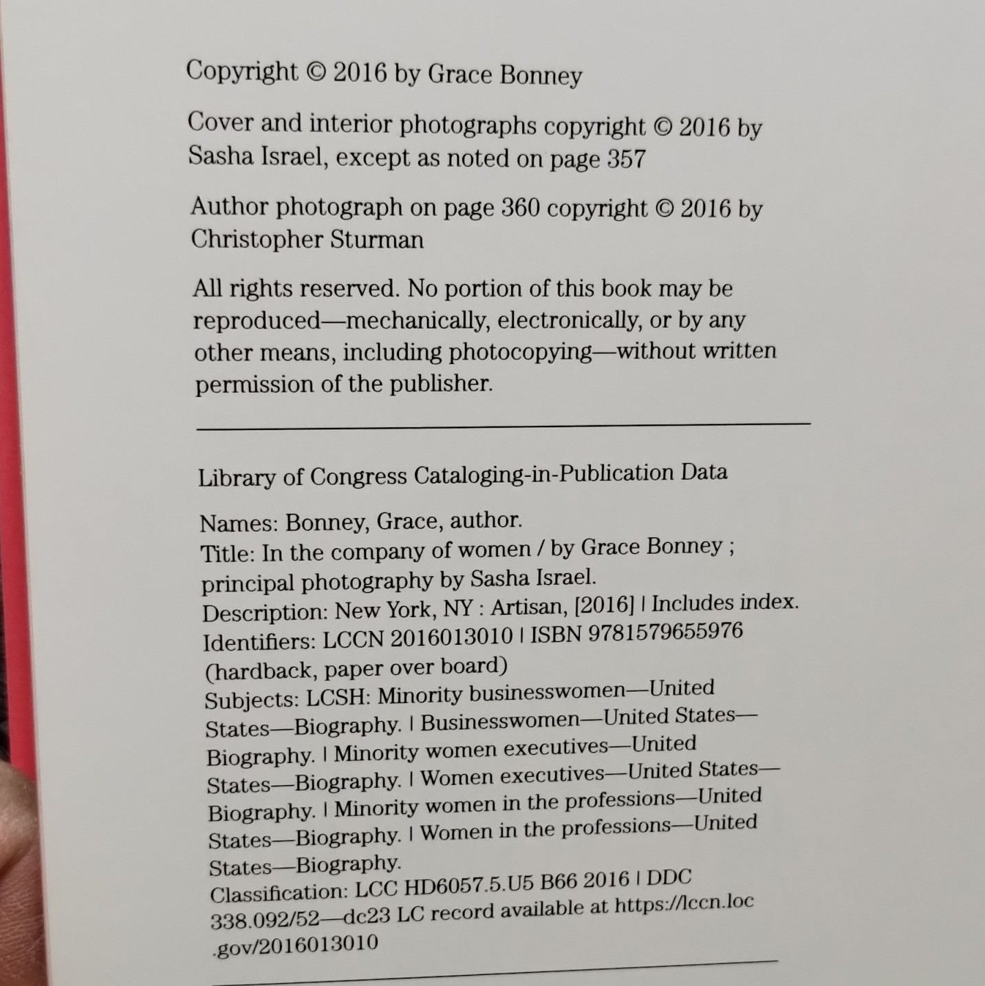 Grace Bonney In the Company of Women Hardcover (2016) Artisan Women in Business