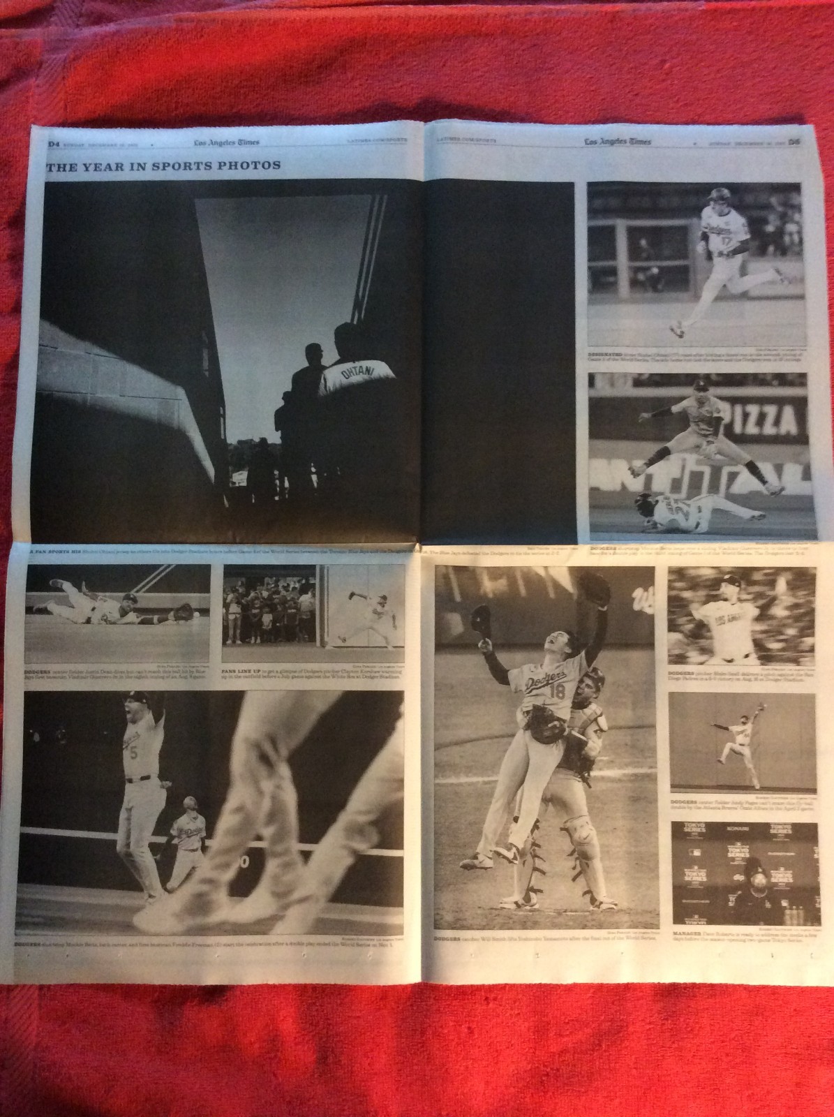 LA TIMES SPORTS SECTION DECEMBER 28 2025 SPECIAL PHOTOS SHOHEI OHTANI DODGERS