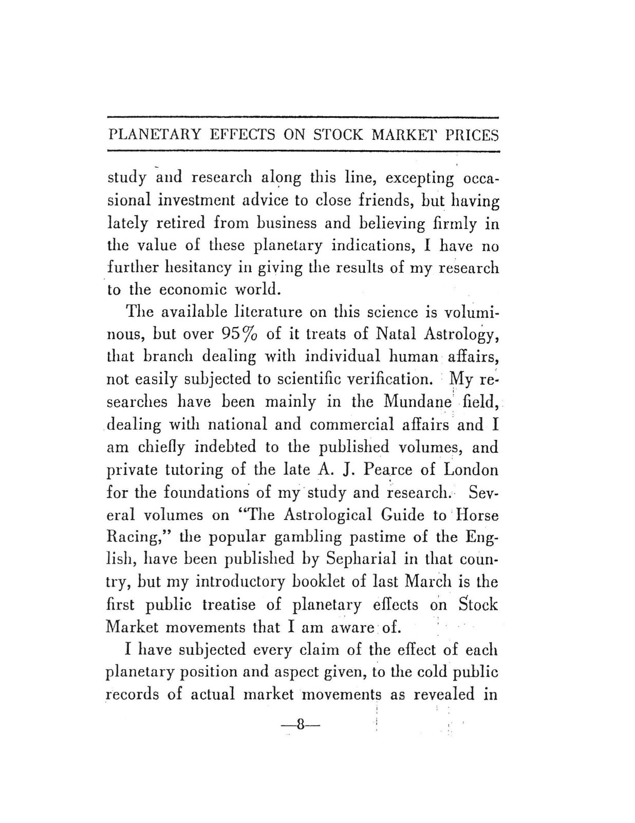 2 VOL SET Cyclical Market Forecasting Stocks (1938) AND Planetary Effects (1932)