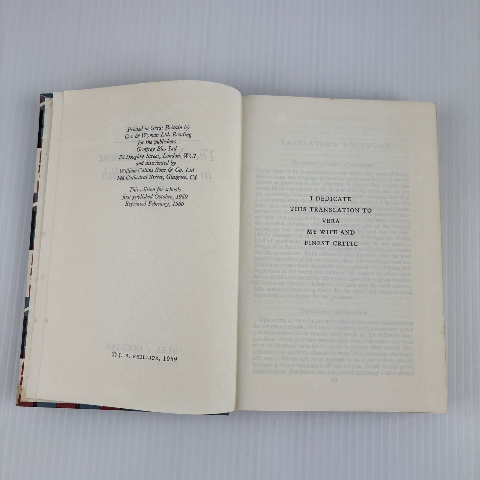 The New Testament In Modern English For Schools By J B Phillips 1960 HC