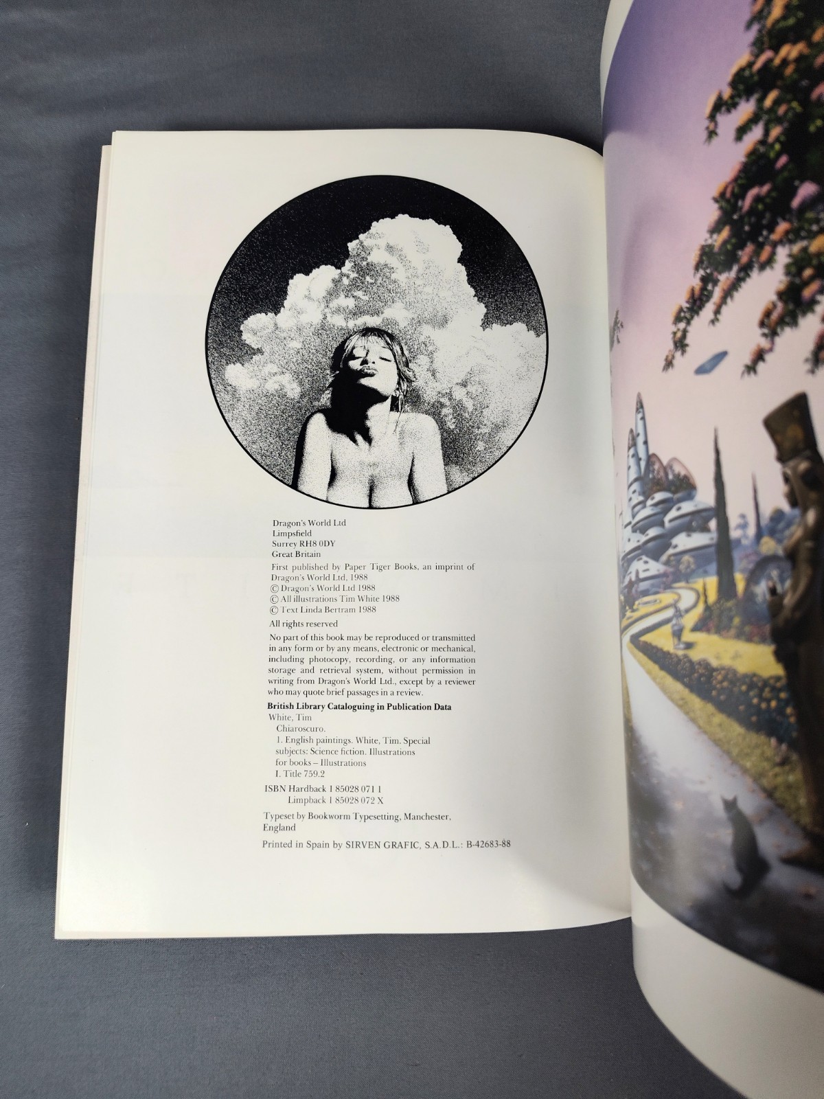 CHIAROSCURO Tim White First Edition 1988 Fantasy Sci-Fi Art Book Paper Tiger