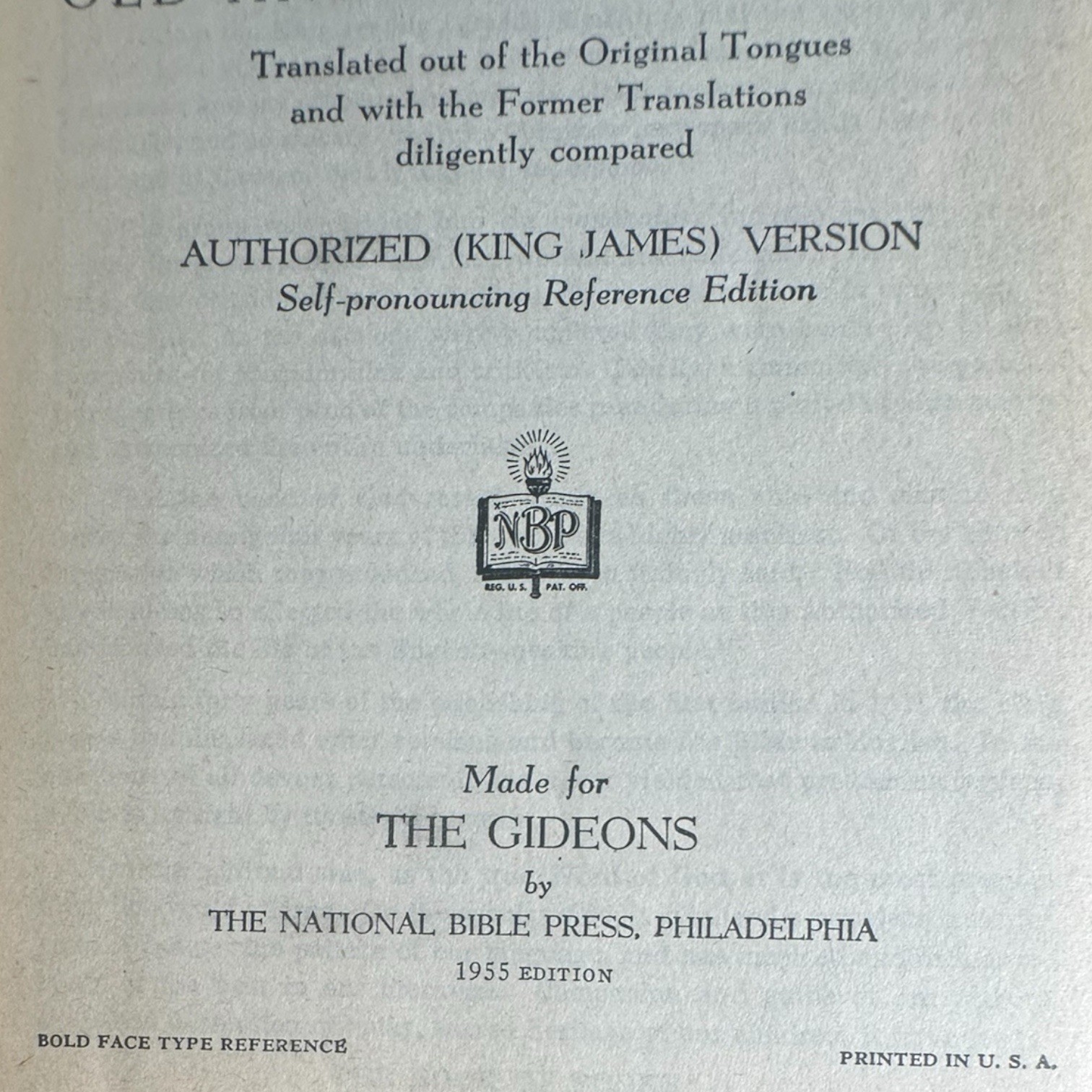 Holy Bible Gideons 1955 KJV King James National Bible Press Hardcover Chicago