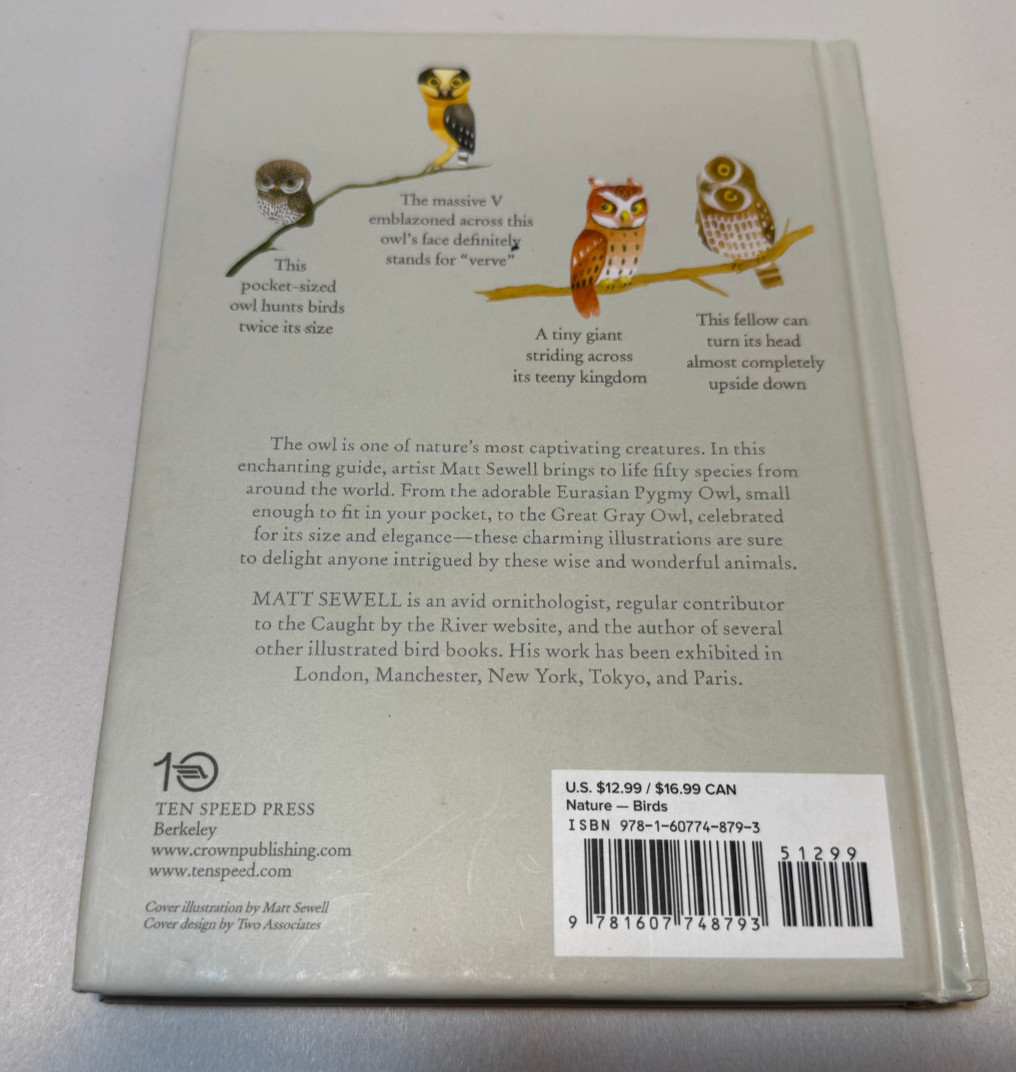 Owls – Our Most Charming Bird by Matt Sewell (2015, Hardcover)