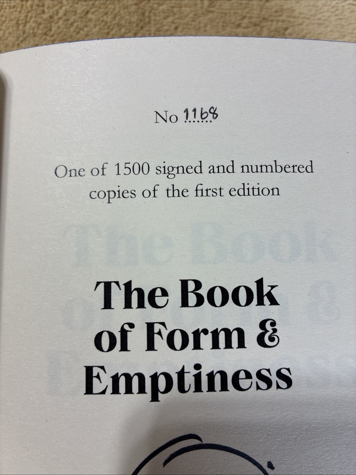 THE BOOK OF FORM & EMPTINESS by Ruth Ozeki- SIGNED & NUMBERED! Goldsboro 1st Ed!