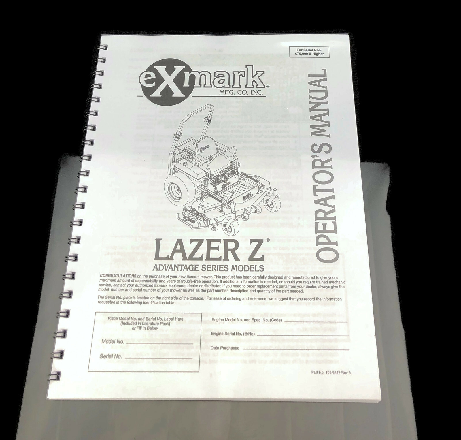 eXmark Lazer Z AS Operators Manual & Part List Diagrams LAS28KA524 SN# 670000 –