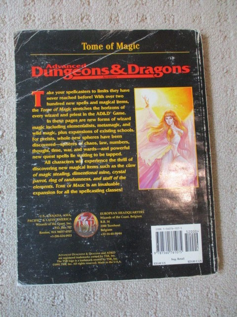 Advanced Dungeons & Dragons Accessory: Tome of Magic TSR02121 – Paperback