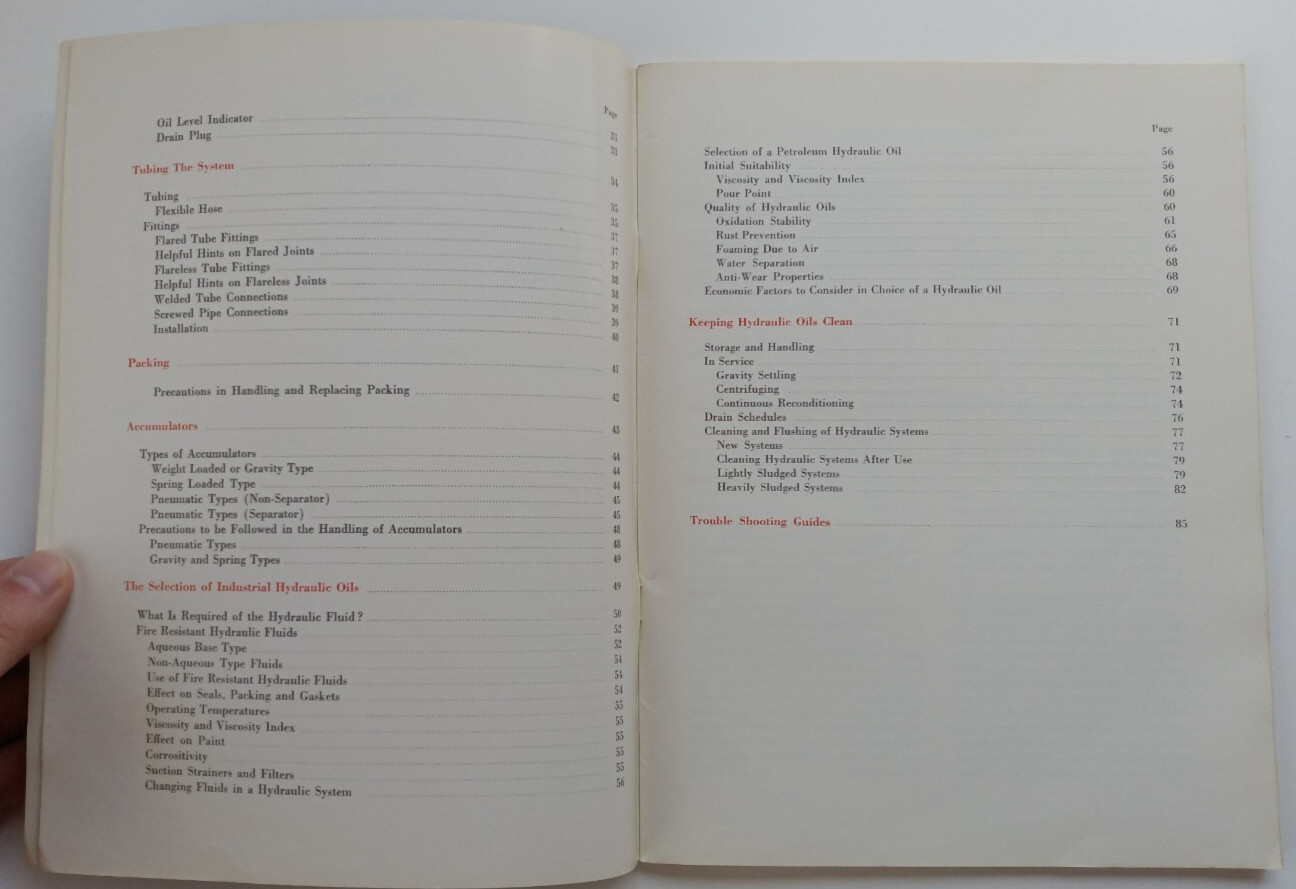 Operation and Care of Hydraulic Machinery + Texaco Oils by Texaco – 1965 PB