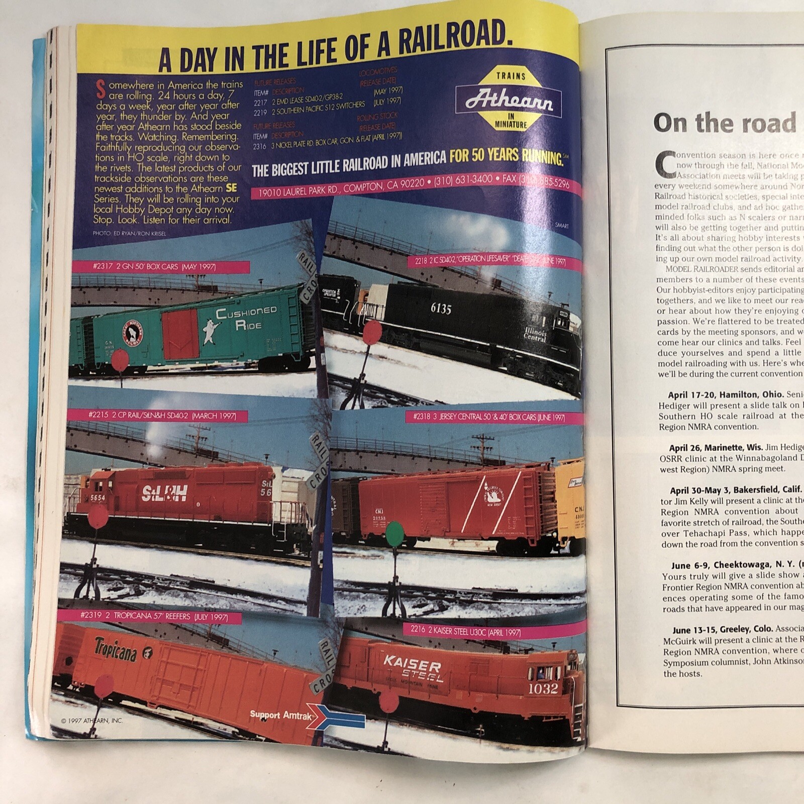 MODEL RAILROADER Magazines Apr 1997 MNRA Convention, July 1998 LOT-OF-2 AS SHOWN