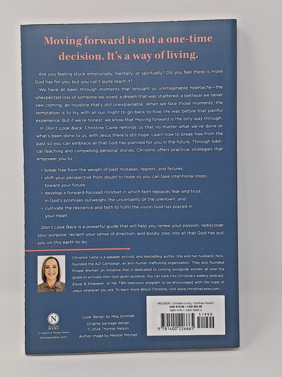 Don’t Look Back by Christine Caine (2023, Softcover) unstuck passion purpose