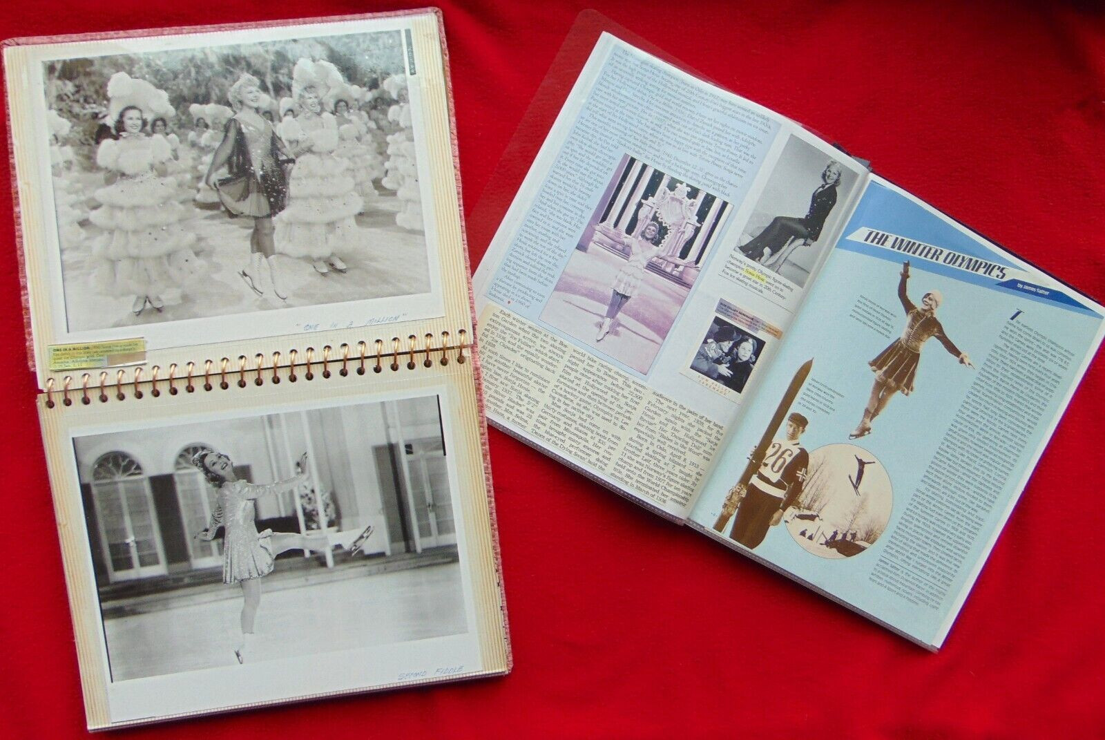 SONA HENIE ~ 2 BOOKS ~ 12 RARE STUDIO 8 x 10 PHOTOS ~ 78 TOTAL PAGES MEMORABILIA