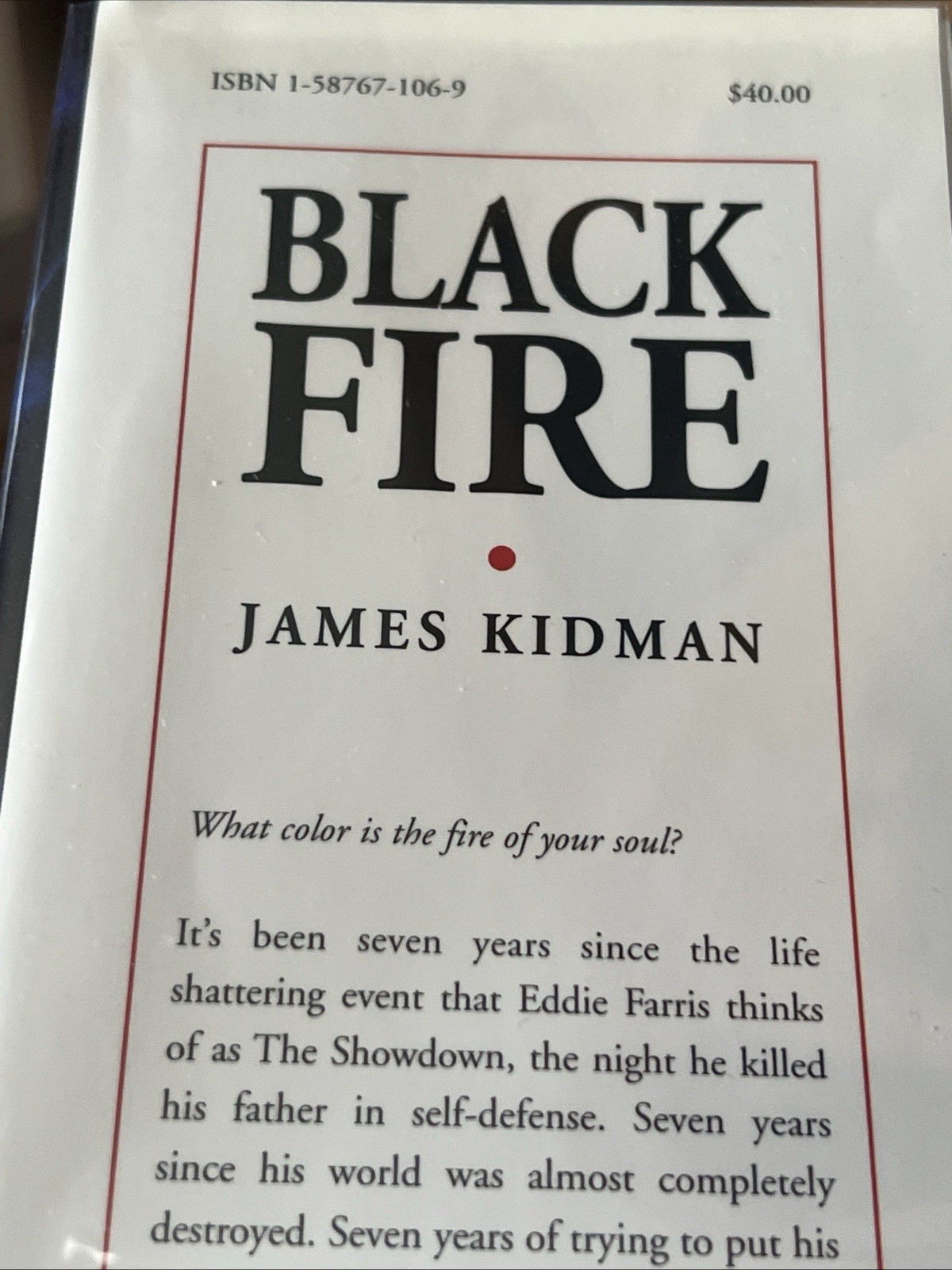 Black Fire, by James Kidman, 2004, Cemetery Dance, Limited Signed First Edition
