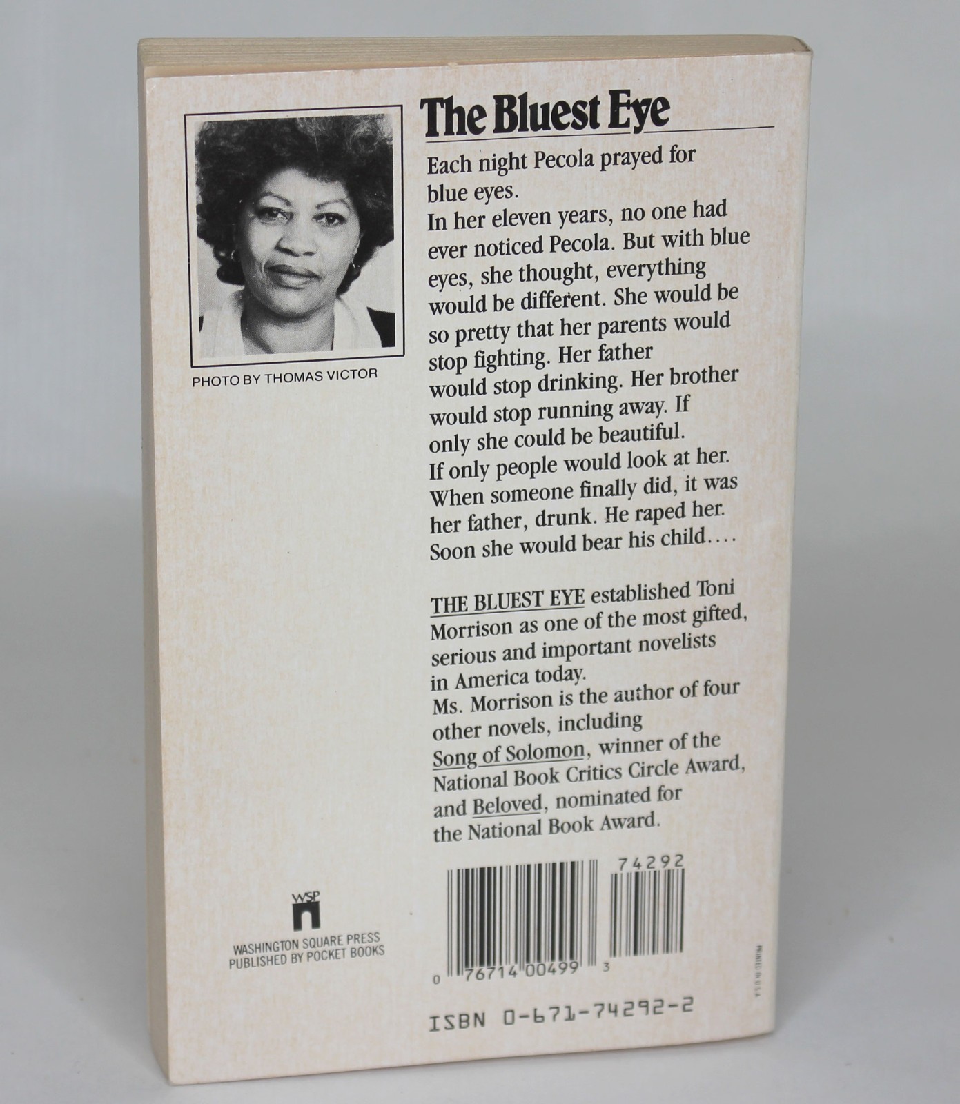 THE BLUEST EYE by Toni Morrison Washington Square Press 1972 Later Printing PB