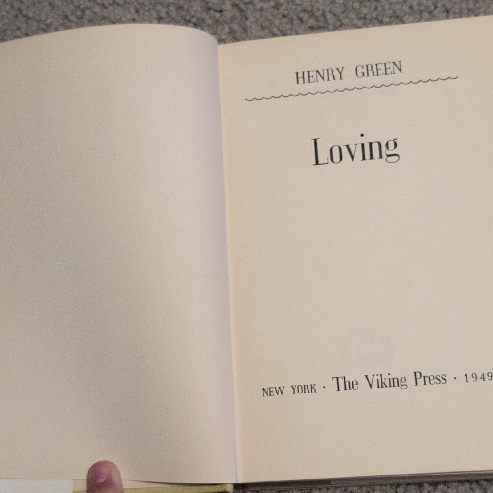 Loving by Henry Green – Viking Press 1949 Hardcover Novel w/ Dust Jacket