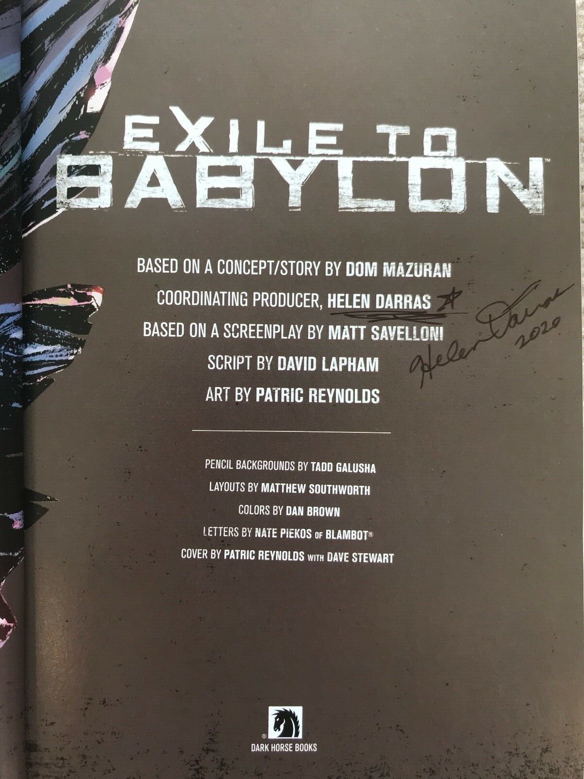 EXILE TO BABYLON BY DARK HORSE COMICS, DAVID LAPHAM (THE STRAIN) & HELEN DARRAS