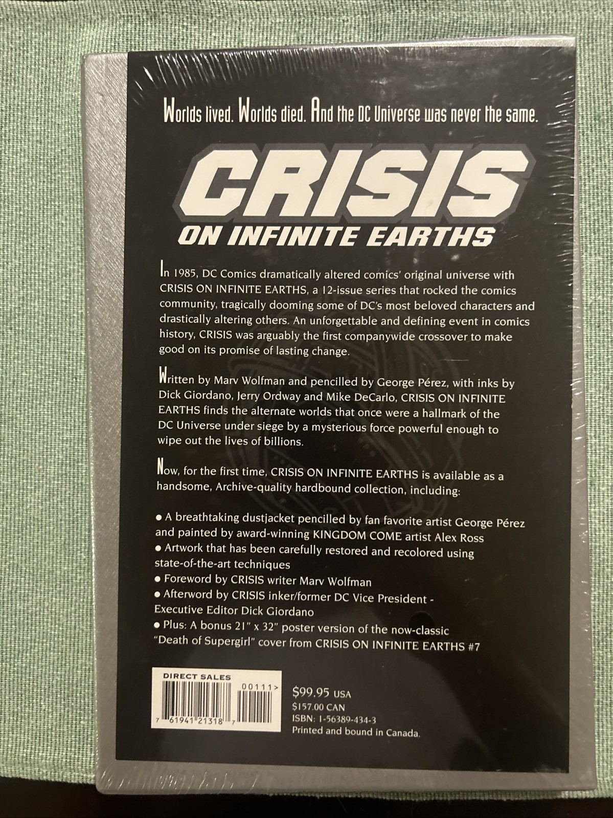 Crisis On Infinite Earths Sealed Limited HC Slipcase Edition w/ Supergirl poster