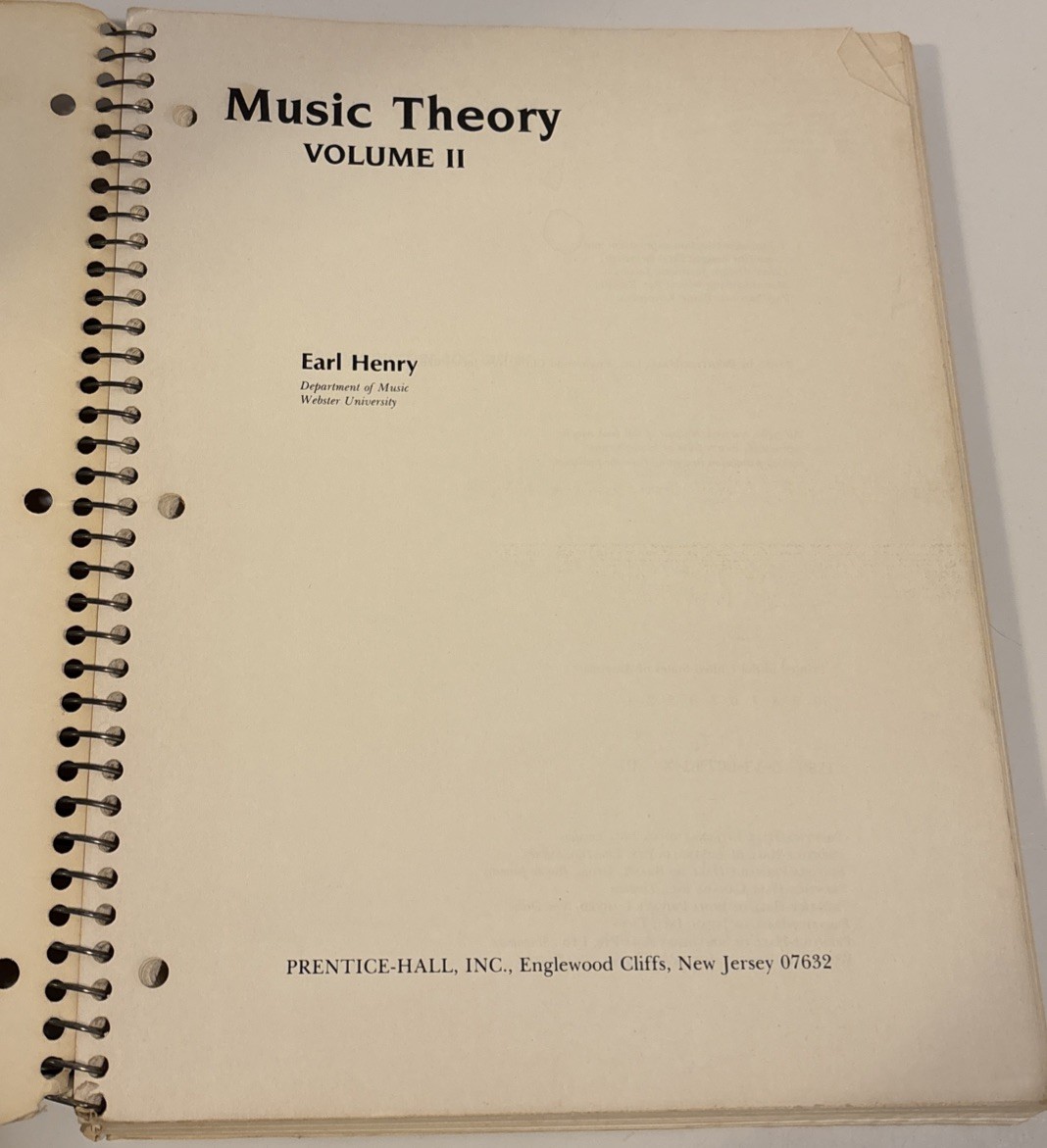 MUSIC THEORY By Earl Henry
