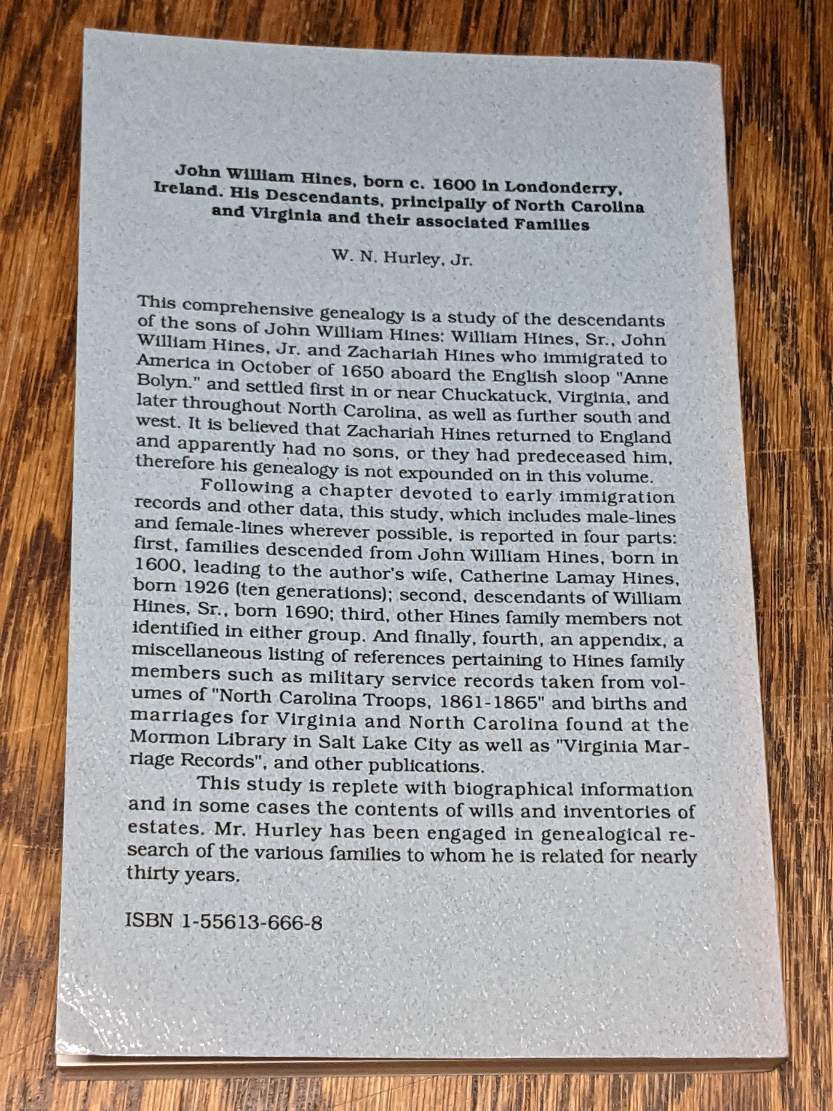 John William Hines and His Descendants of North Carolina & Virginia 1600-1876