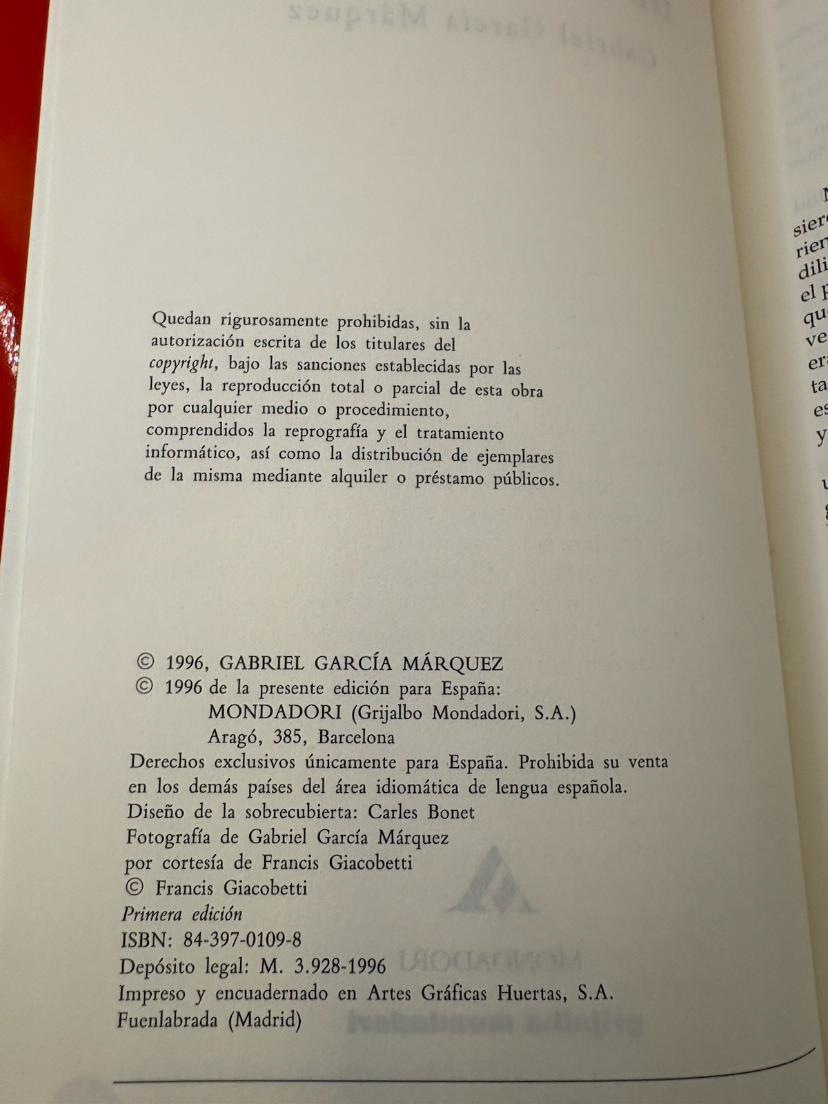 Noticia de un secuestro / Gabriel García Márquez / 1996 Hardcover / Mondadori