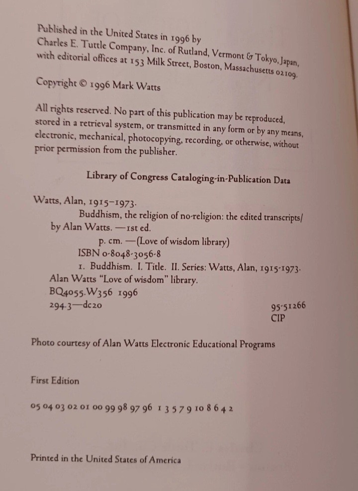 Alan Watts: The Edited Transcripts Series. Six 1st Print Hardcovers. Sharp