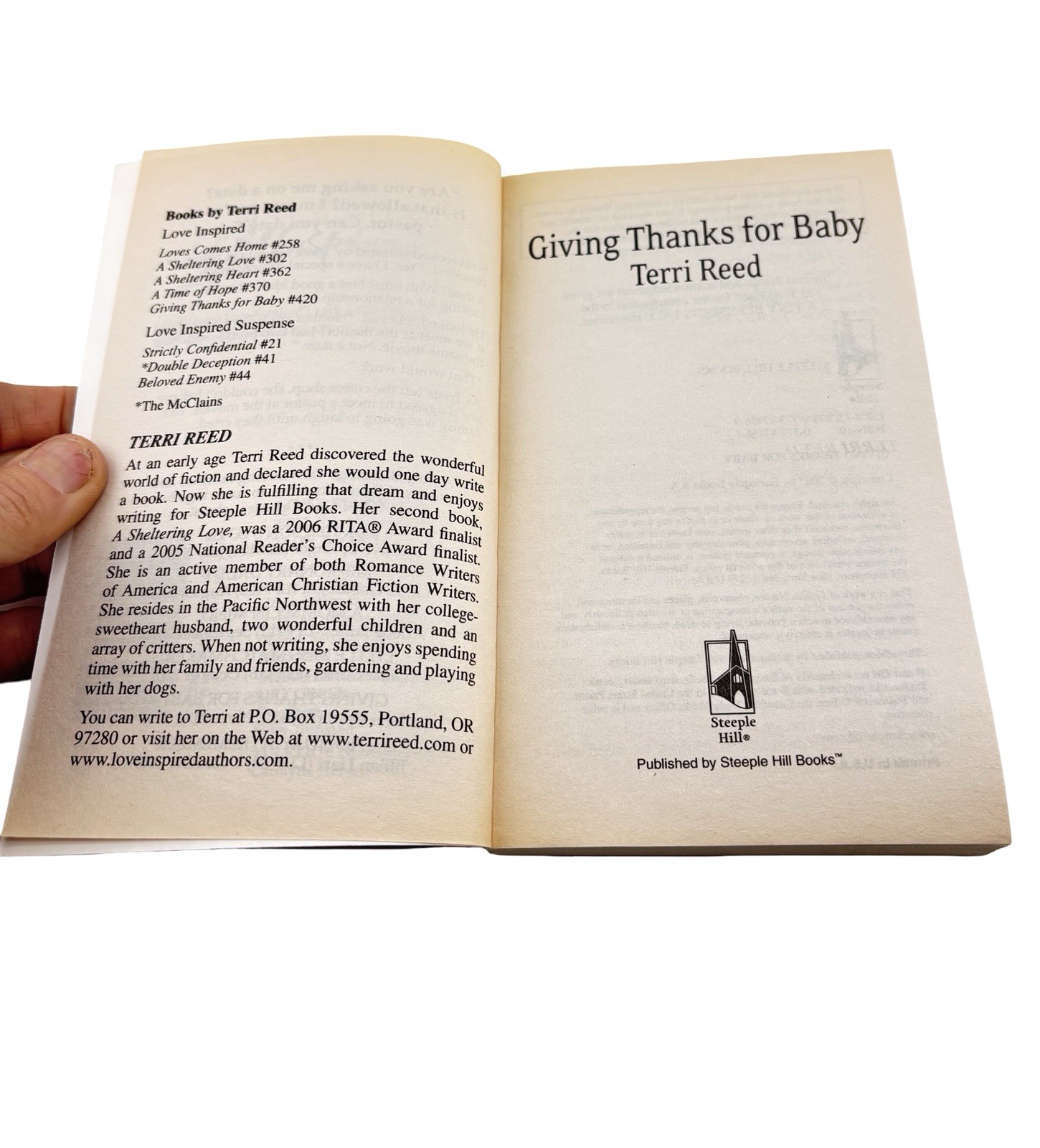 Giving Thanks for Baby by Terri Reed 2007 Love Inspired Christian Romance PB