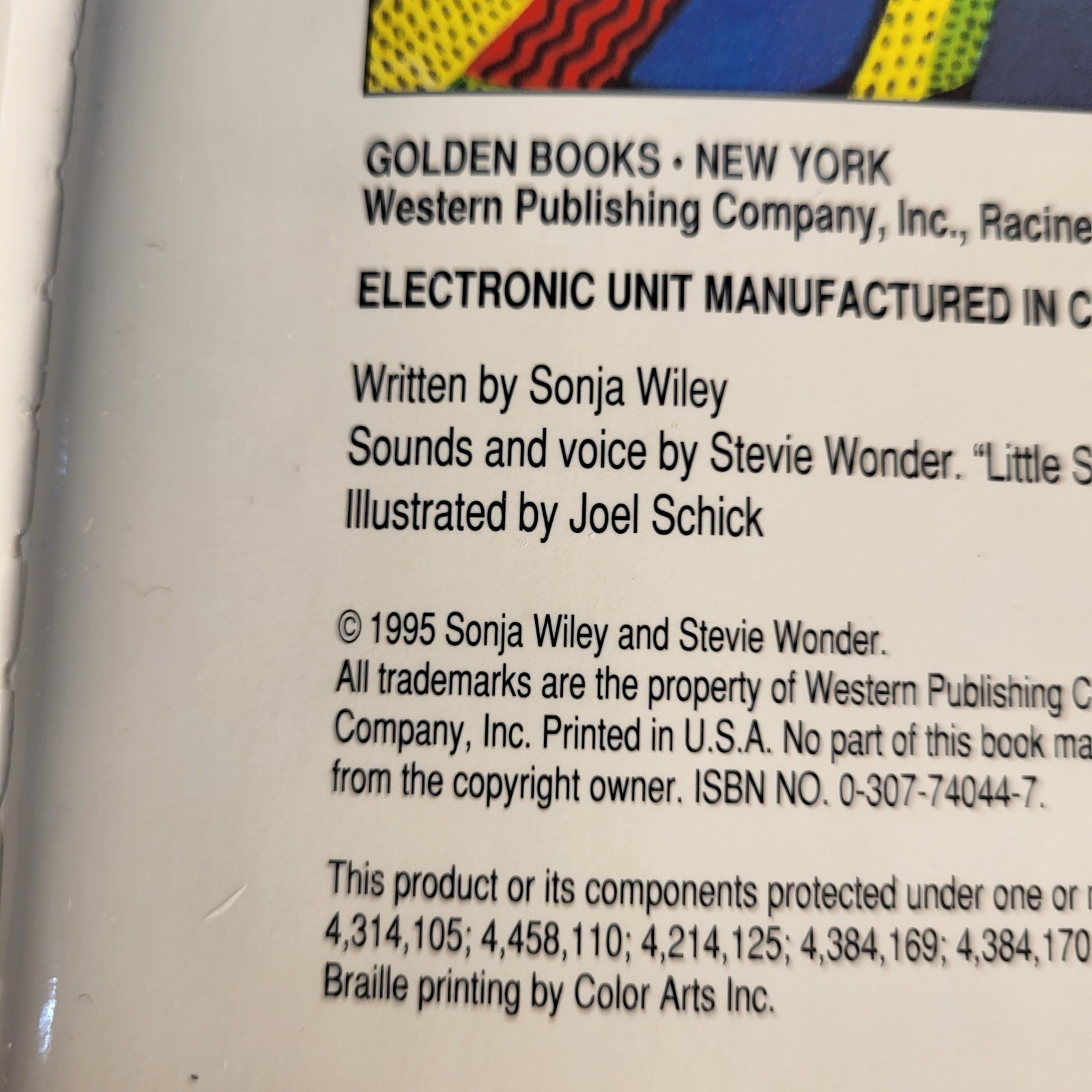 1995 Golden Sound Story with Braille Stevie Wonder Electronic Book – Tested