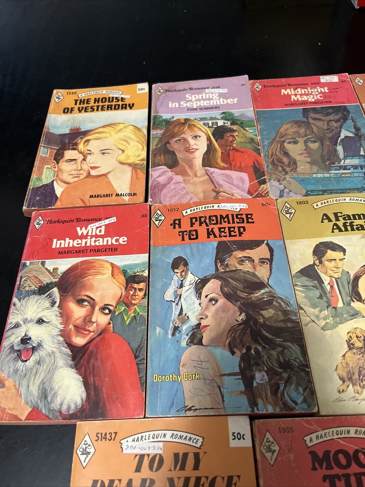 Lot of 14 Vintage Harlequin Romance Books 1970’s Red Page Edges Lot#34