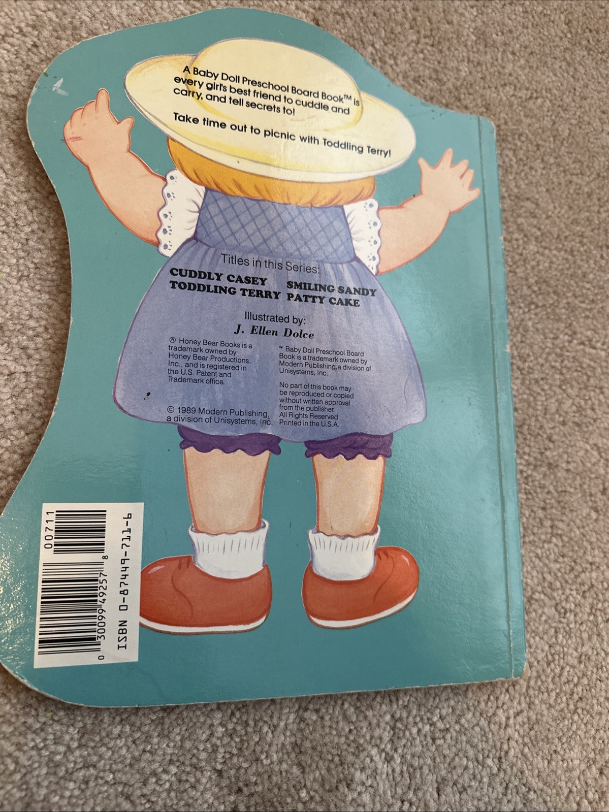 Vintage Baby Doll Preschool Board Book Toddling Terry – 1989