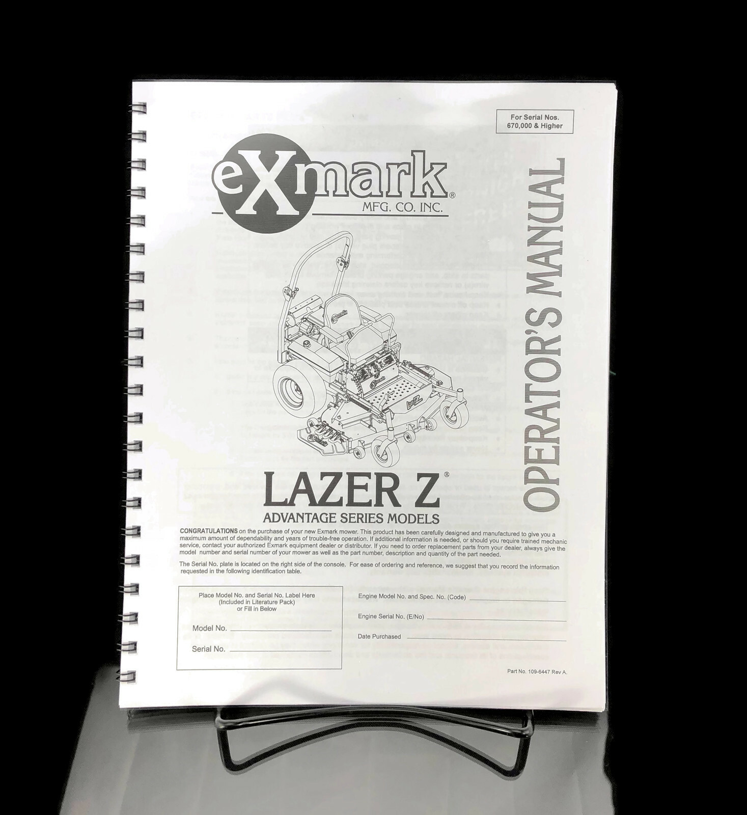 eXmark Lazer Z AS Operators Manual & Part List Diagrams LAS28KA524 SN# 670000 –