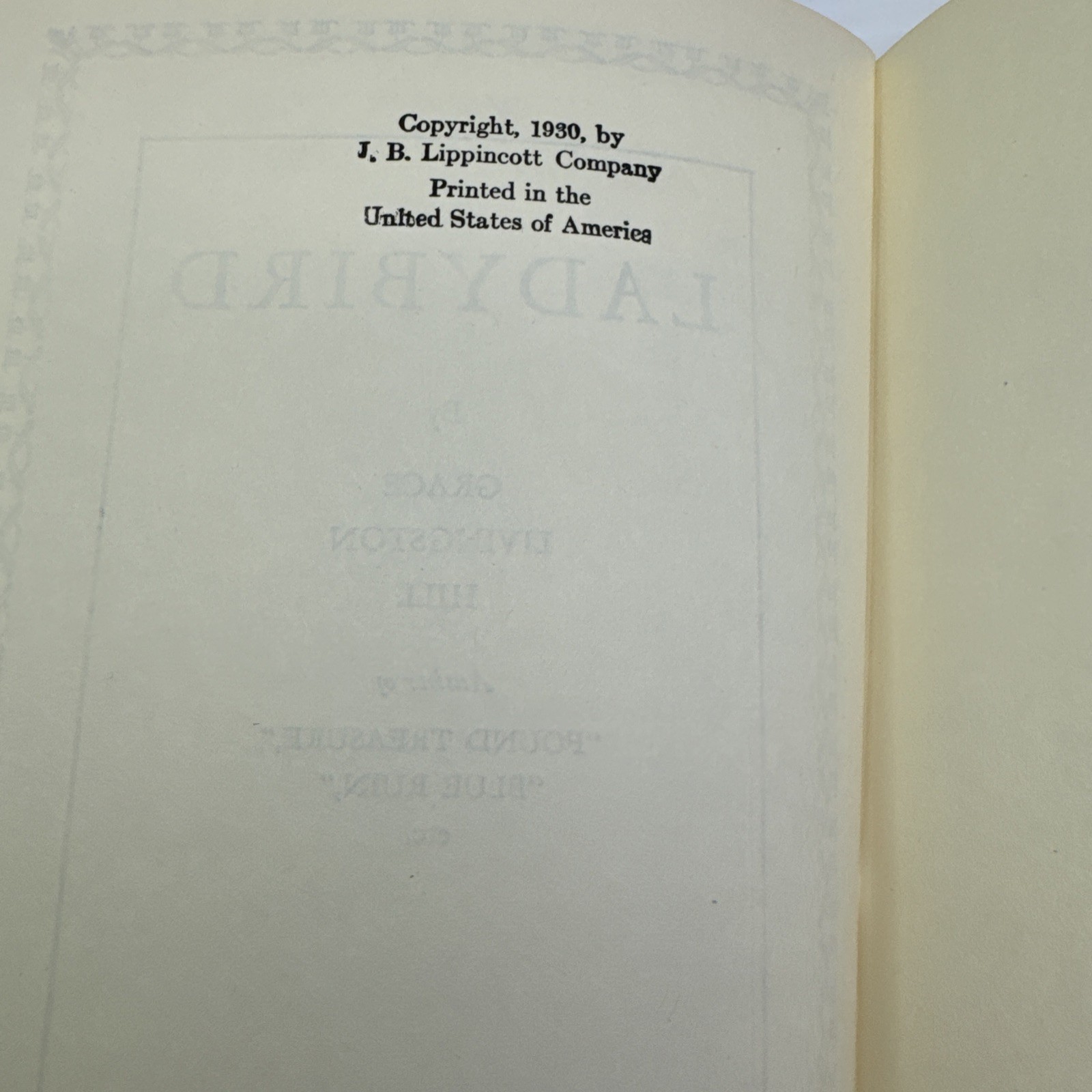Ladybird Grace Livingston Hill Grosset & Dunlap c1930 Later Print Vintage Novel