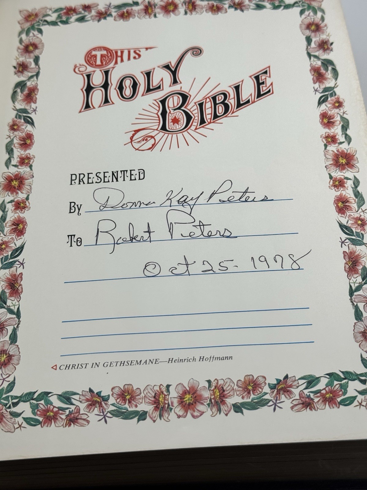 The Holy Bible With References Family Record And Children Bible Stories 1973