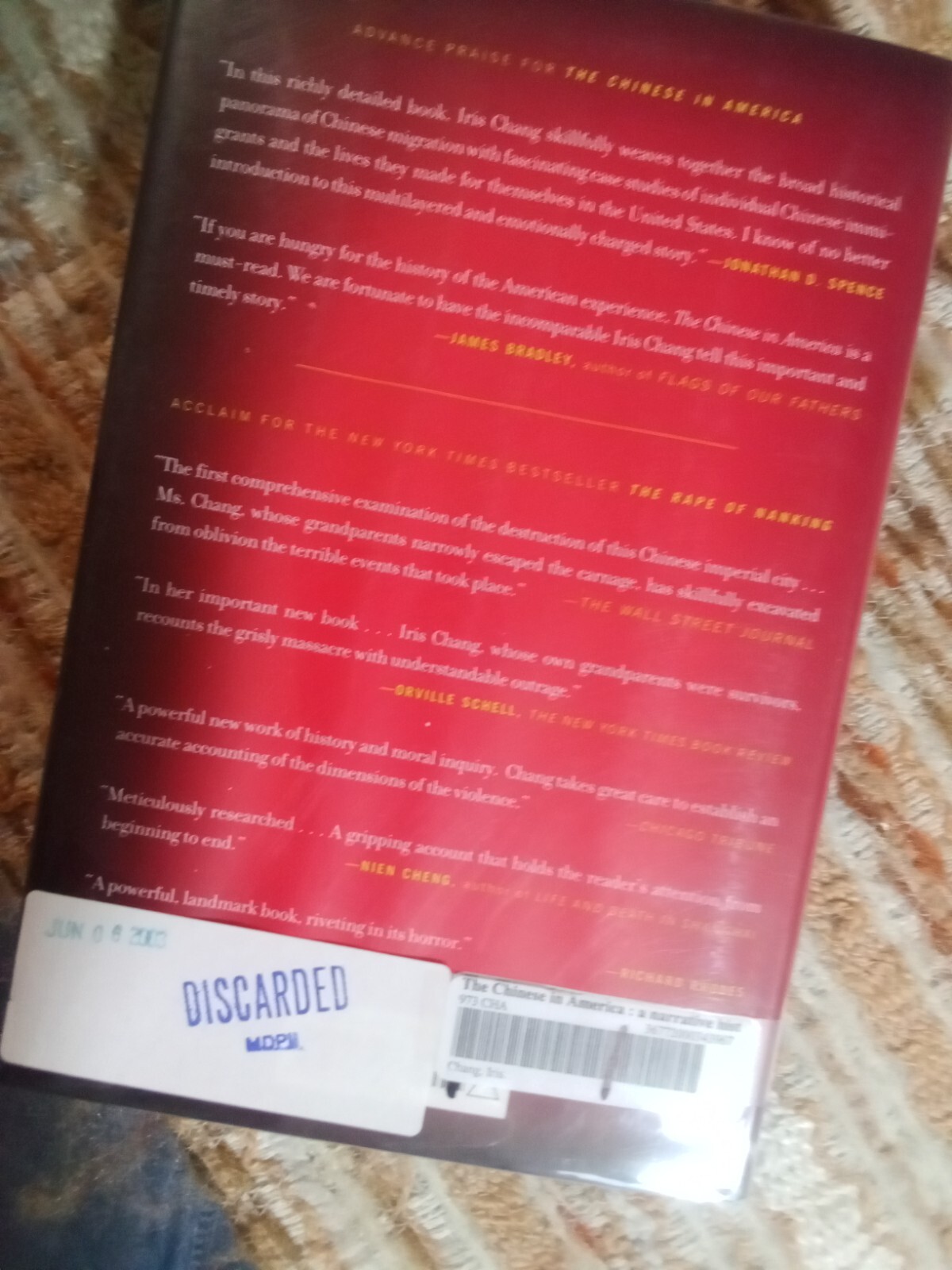 The Chinese in America: A Narrative History by Iris Chang (2003,HCDJ) identity